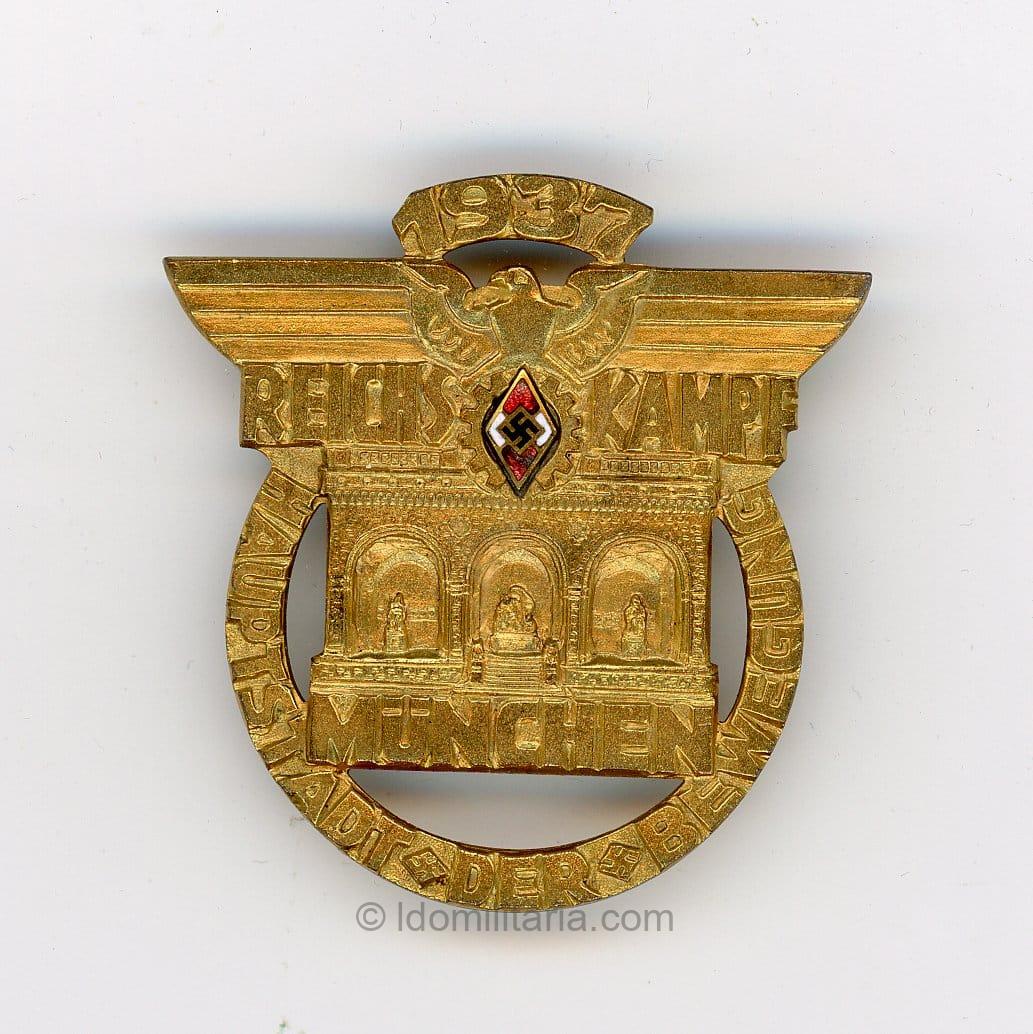 HJ 1937 Reichskampf München participation badge - Ferdinand Hofstätter, Bonn