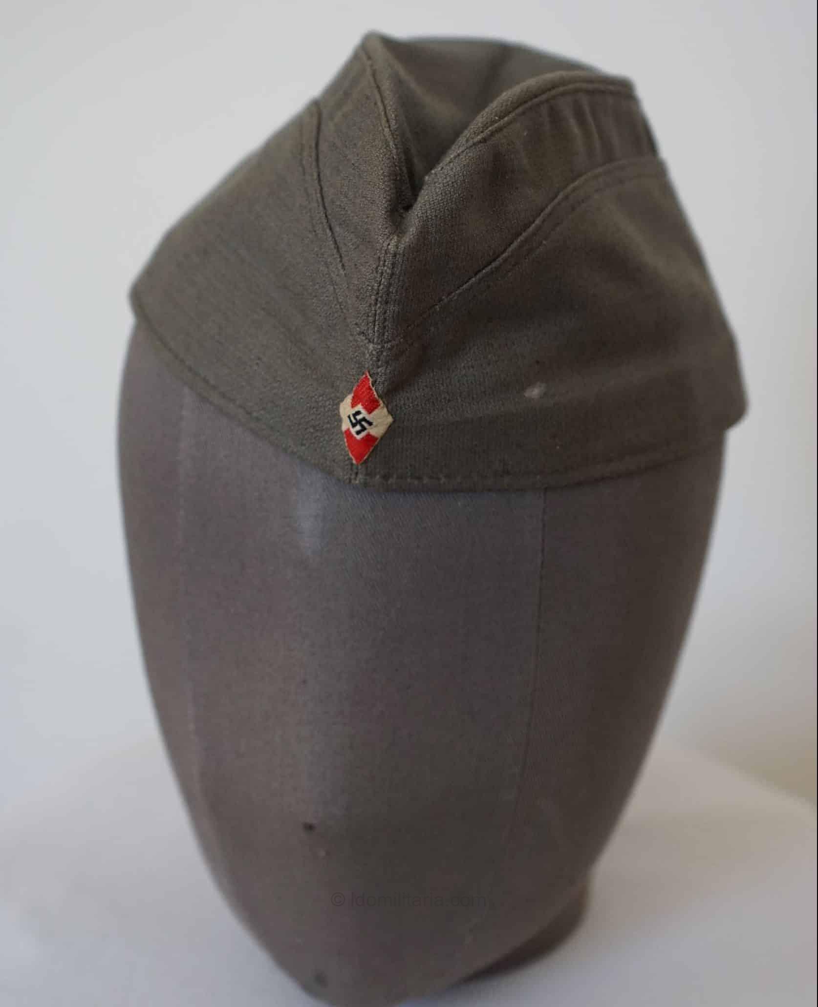 HJ Drillich sidecap stamped A.H.S - Adolf Hitler Schule