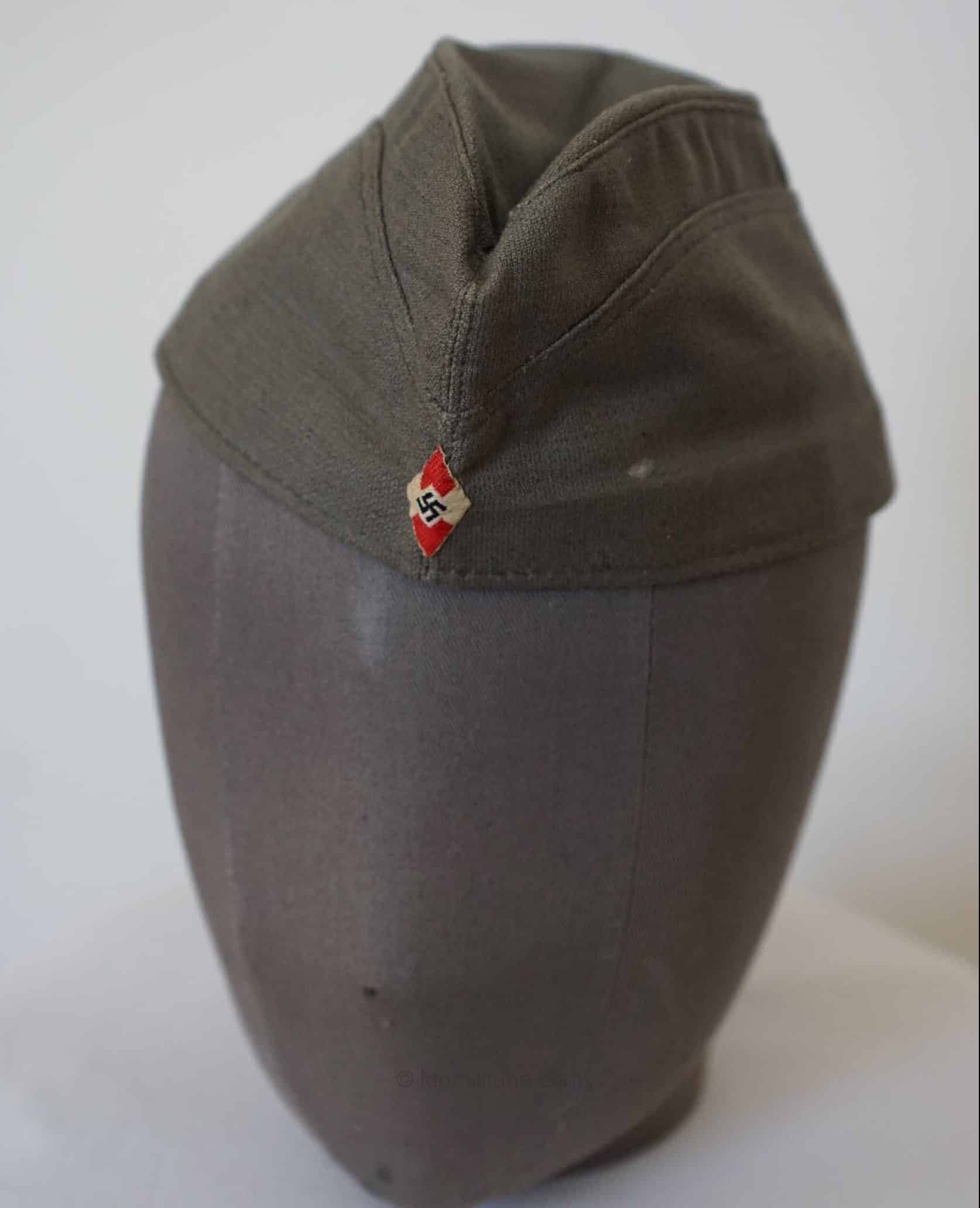 HJ Drillich sidecap stamped A.H.S - Adolf Hitler Schule
