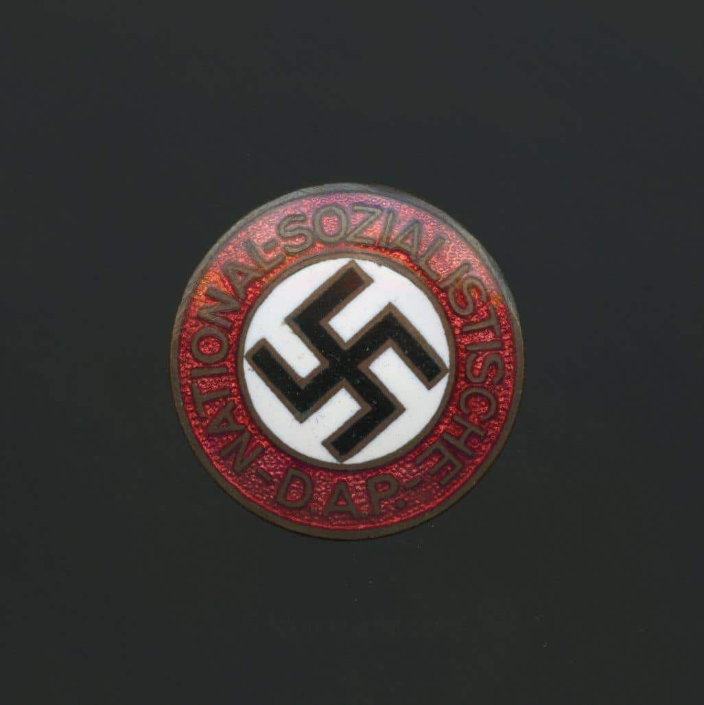 Very early hollow NSDAP Membership Badge * marked under pinplate - Ges. Gesch.