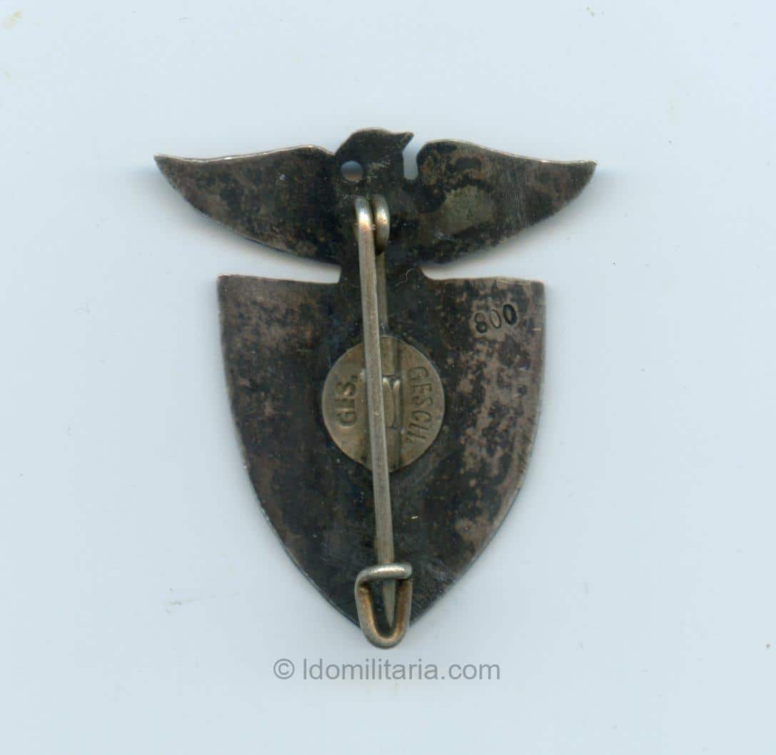 Rare NSLB 1933 badge '800' silver - Ges. Gesch. - Image 2