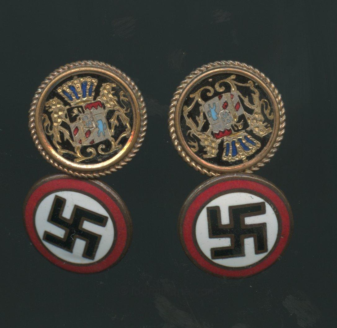 Bavarian NSDAP cufflinks with tradional enameled heraldic design - Image 4