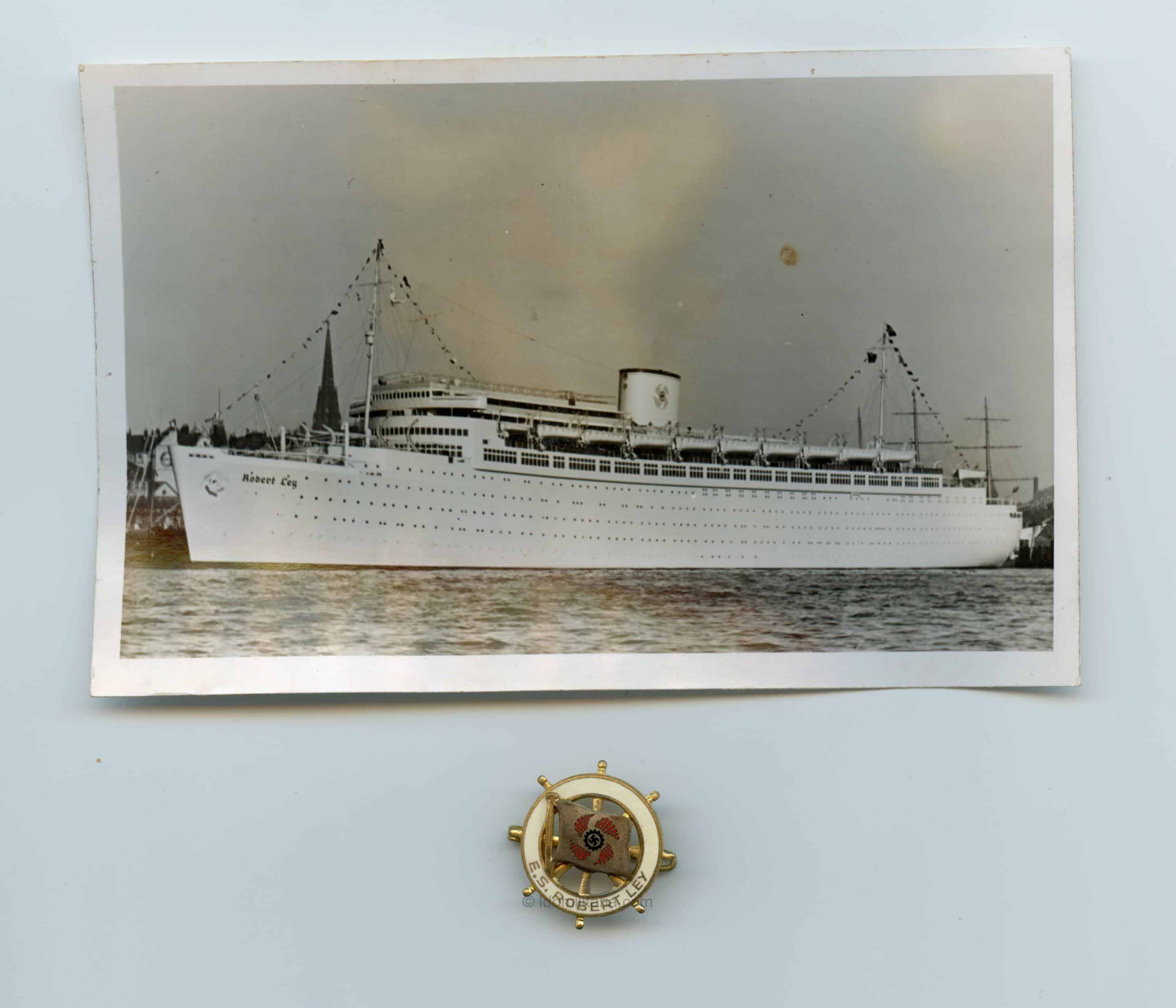 Robert Ley ship KDF badge + photo - Image 3