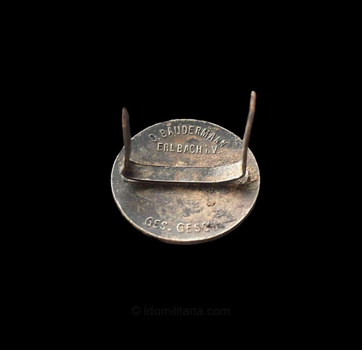 Rare first pattern HJ visor cap badge - Otto Baudermann, Erlbach - Image 2