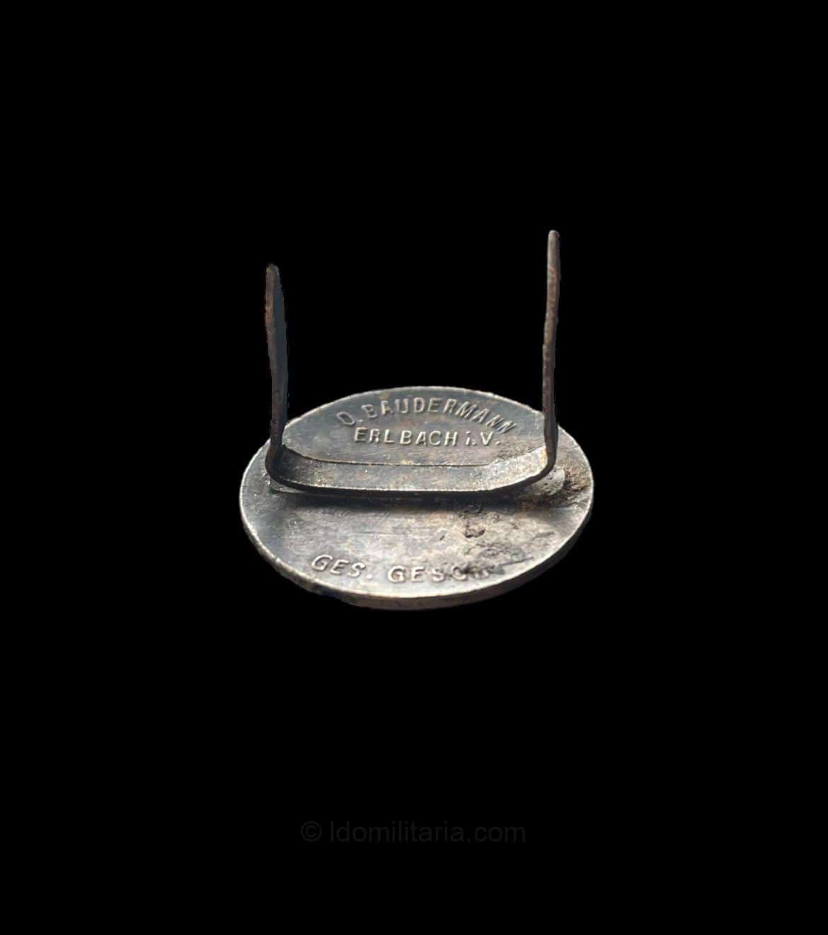 Rare first pattern HJ visor cap badge - Otto Baudermann, Erlbach - Image 3