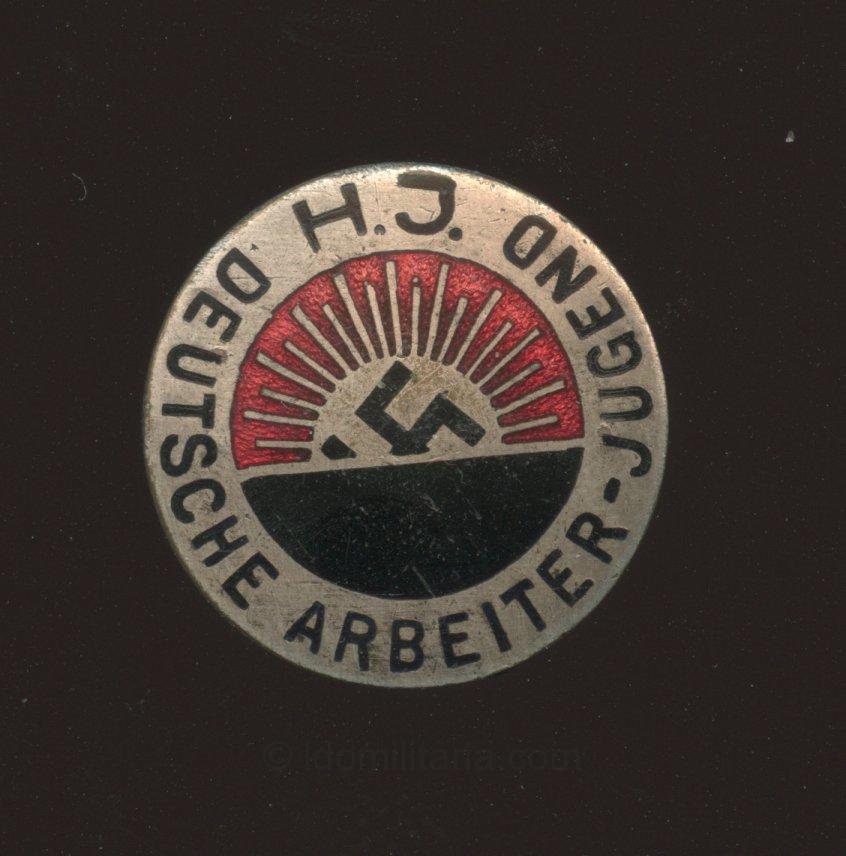 Rare first pattern HJ visor cap badge - Otto Baudermann, Erlbach