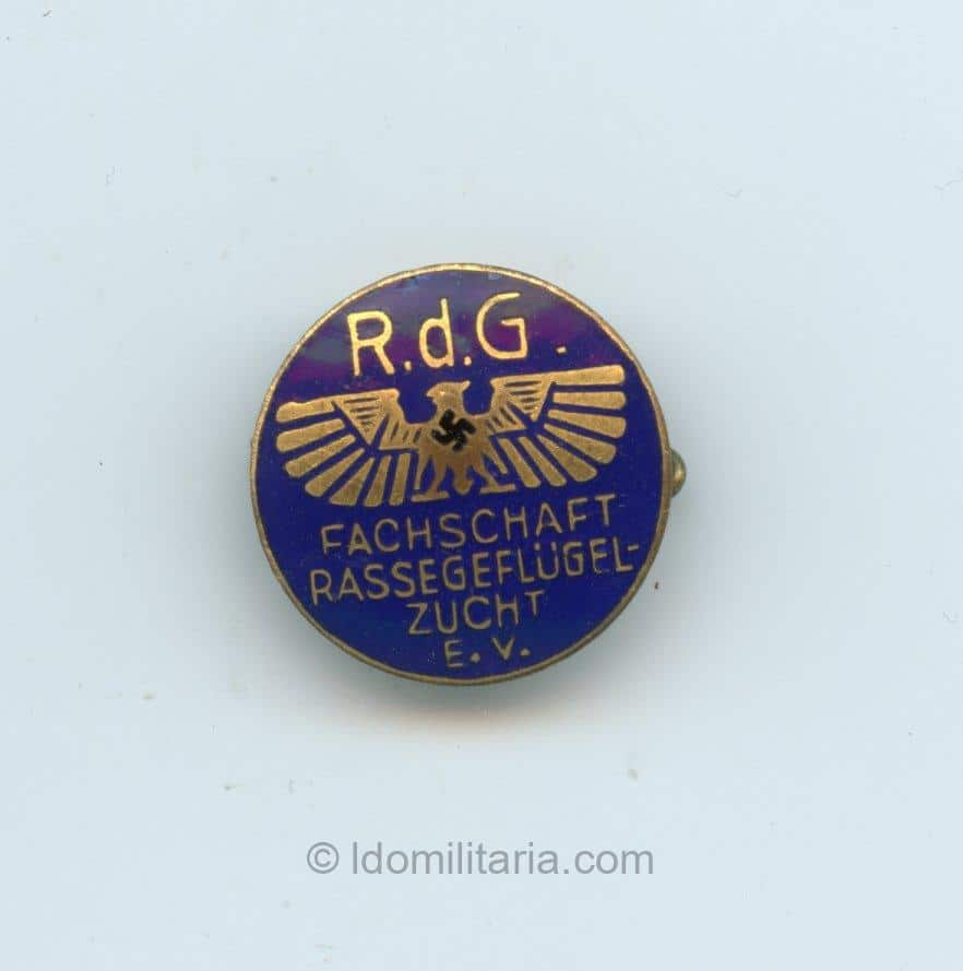 Reichsverband der Geflügelwirtschaft Fachschaft Rassegeflügelzucht membership badge - Lehmann & Wundenberg, Hannover
