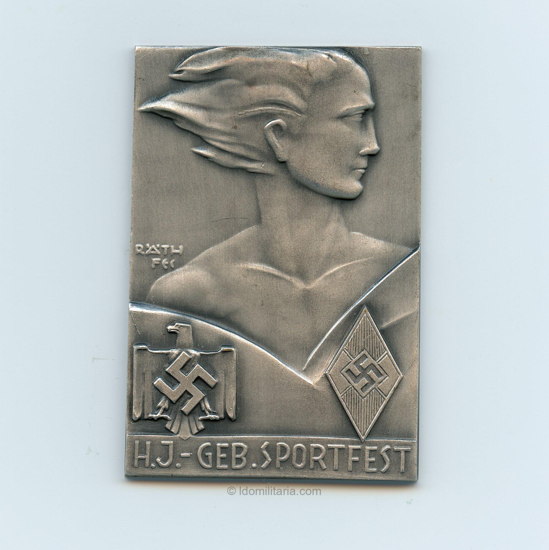 HJ non-portable 1936 sportfest plaque