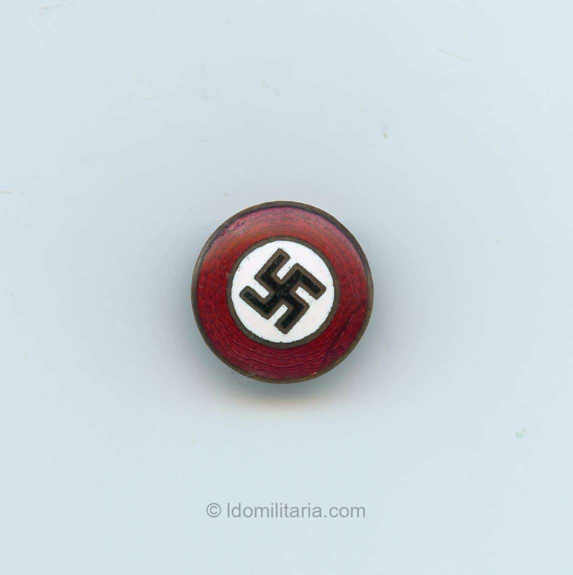 NSDAP sympathizer badge Lilliput knopfloch variant - Rudolf Schanes, Wien 13.