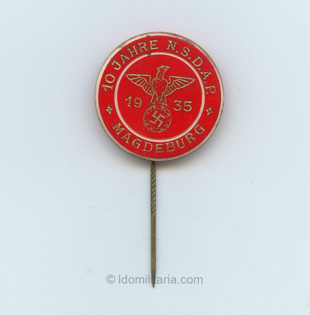 Rare 10 jahre NSDAP Magdeburg 1935 stickpin