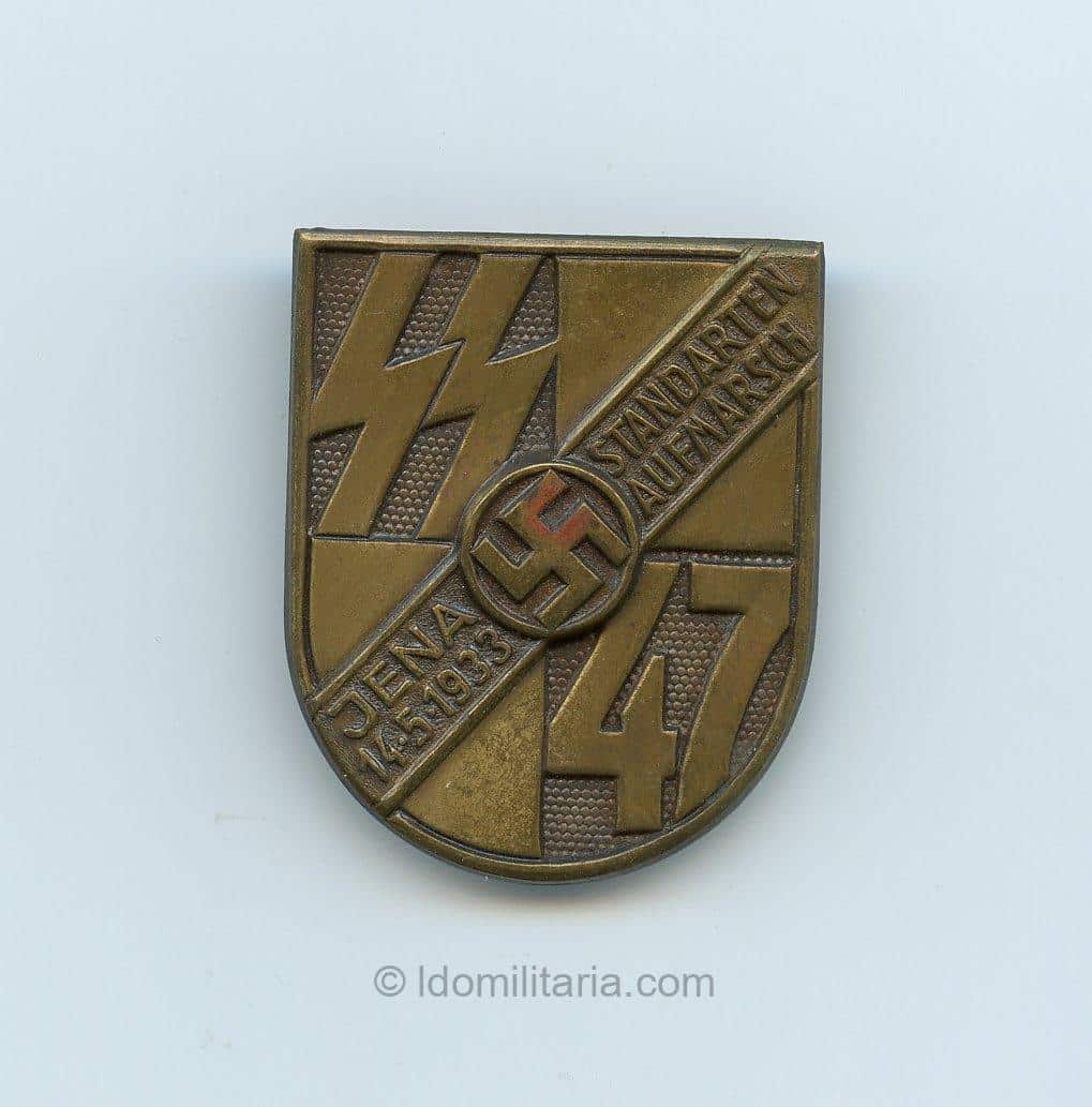Rare SS 47 Standarten Aufmarsch Jena 14.5.1933 tinnie - Wernstein, Jena