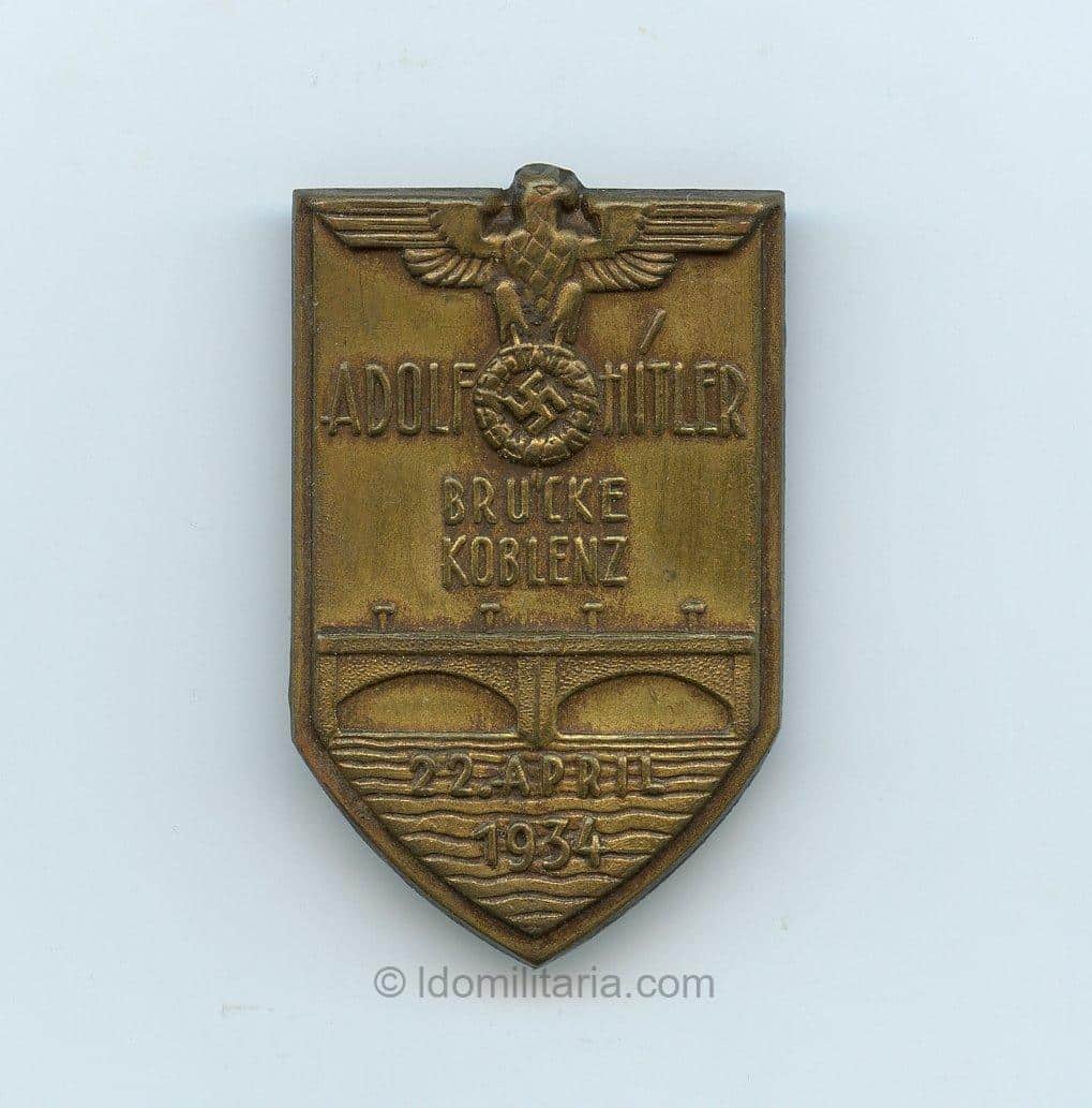Adolf Hitler Brucke Koblenz, 22 april 1934 tinnie.