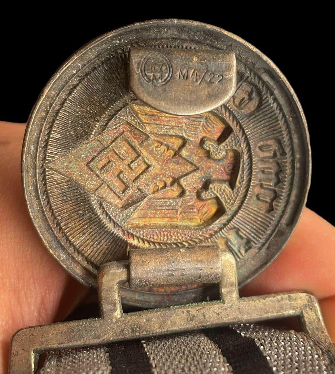 Rare HJ Leader buckle and brocade belt + Rzm Tag - RZM M4/22 Christian Theodor Dicke, Lüdenscheid - Image 6