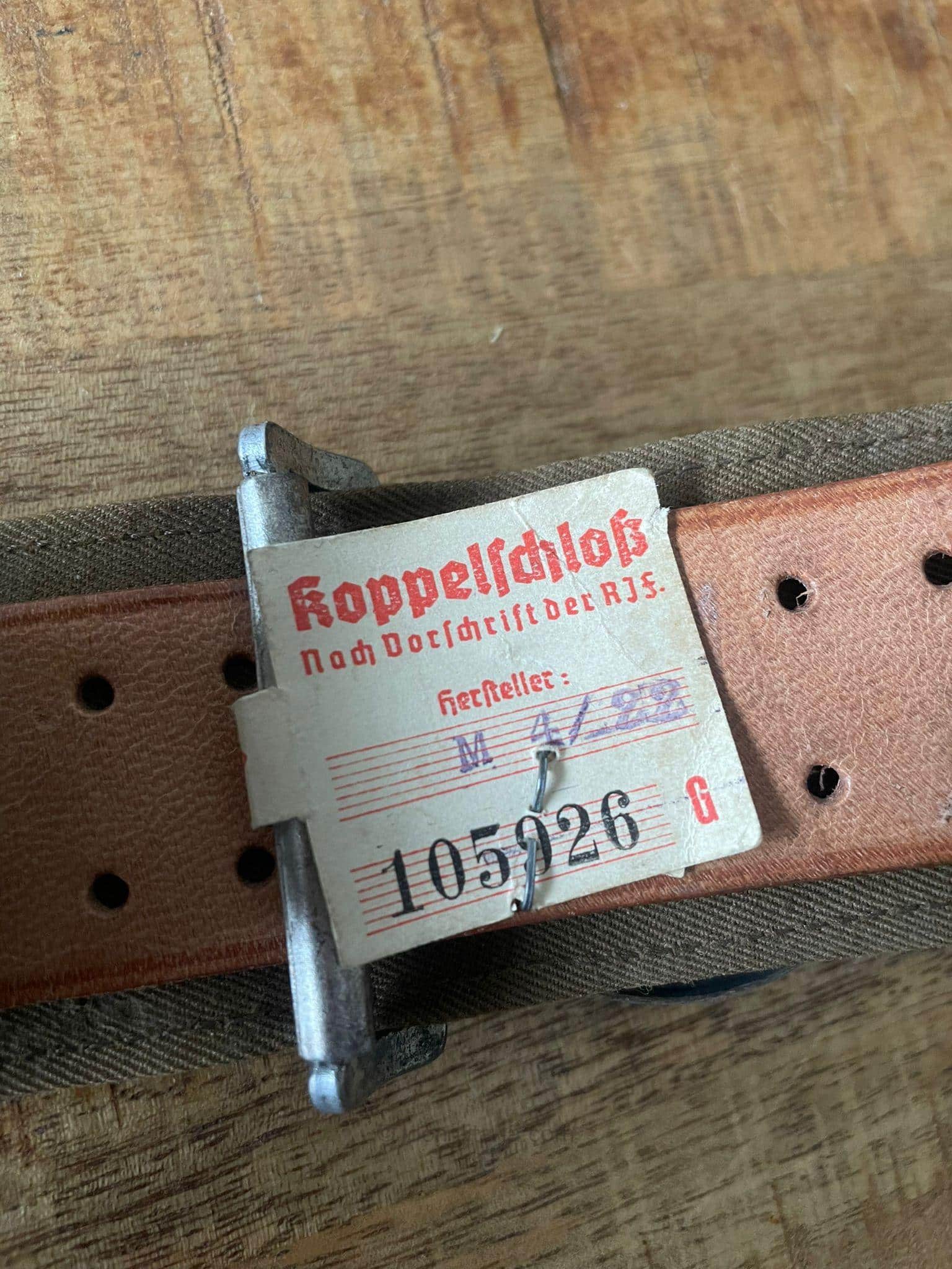 Rare HJ Leader buckle and brocade belt + Rzm Tag - RZM M4/22 Christian Theodor Dicke, Lüdenscheid - Image 2