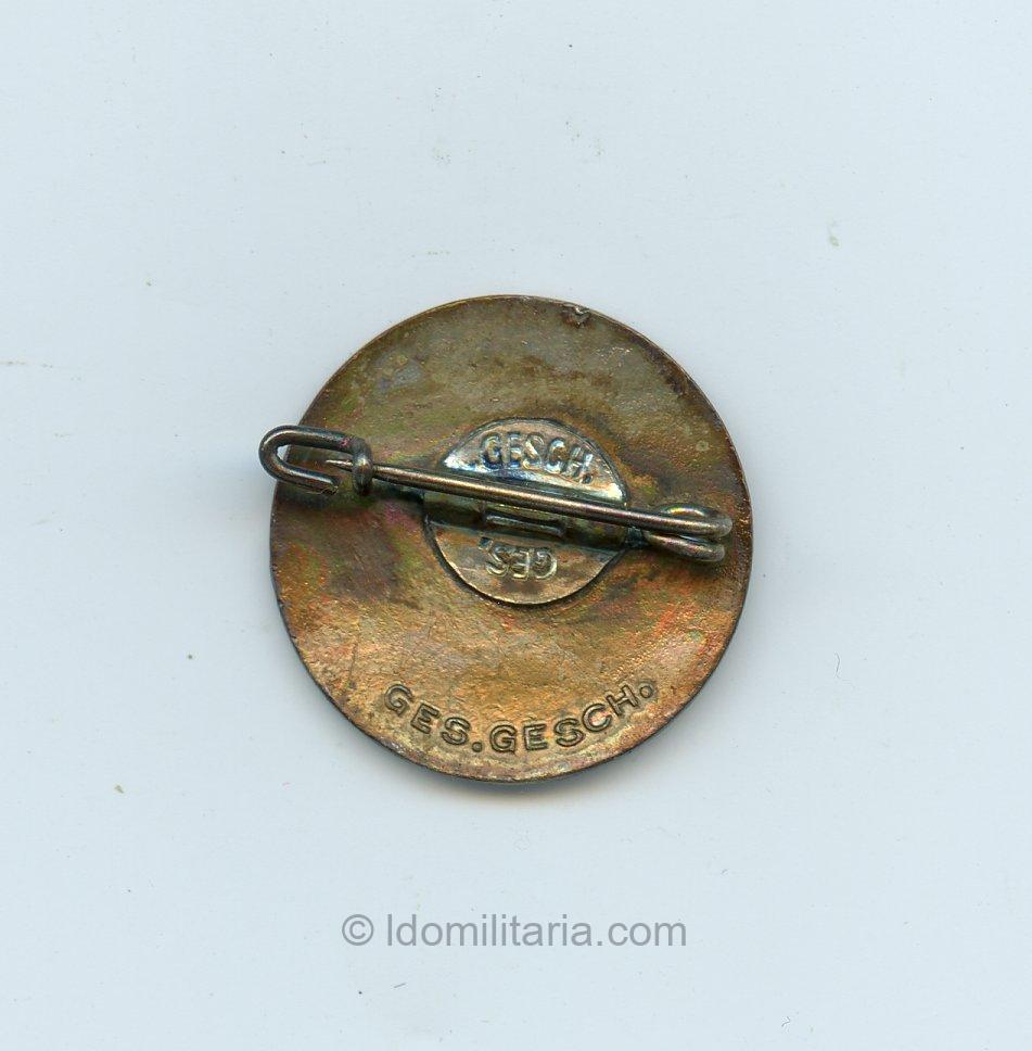 NSDAP Membership badge 18mm dotted stripe pattern - Ges. Gesch. - Image 2
