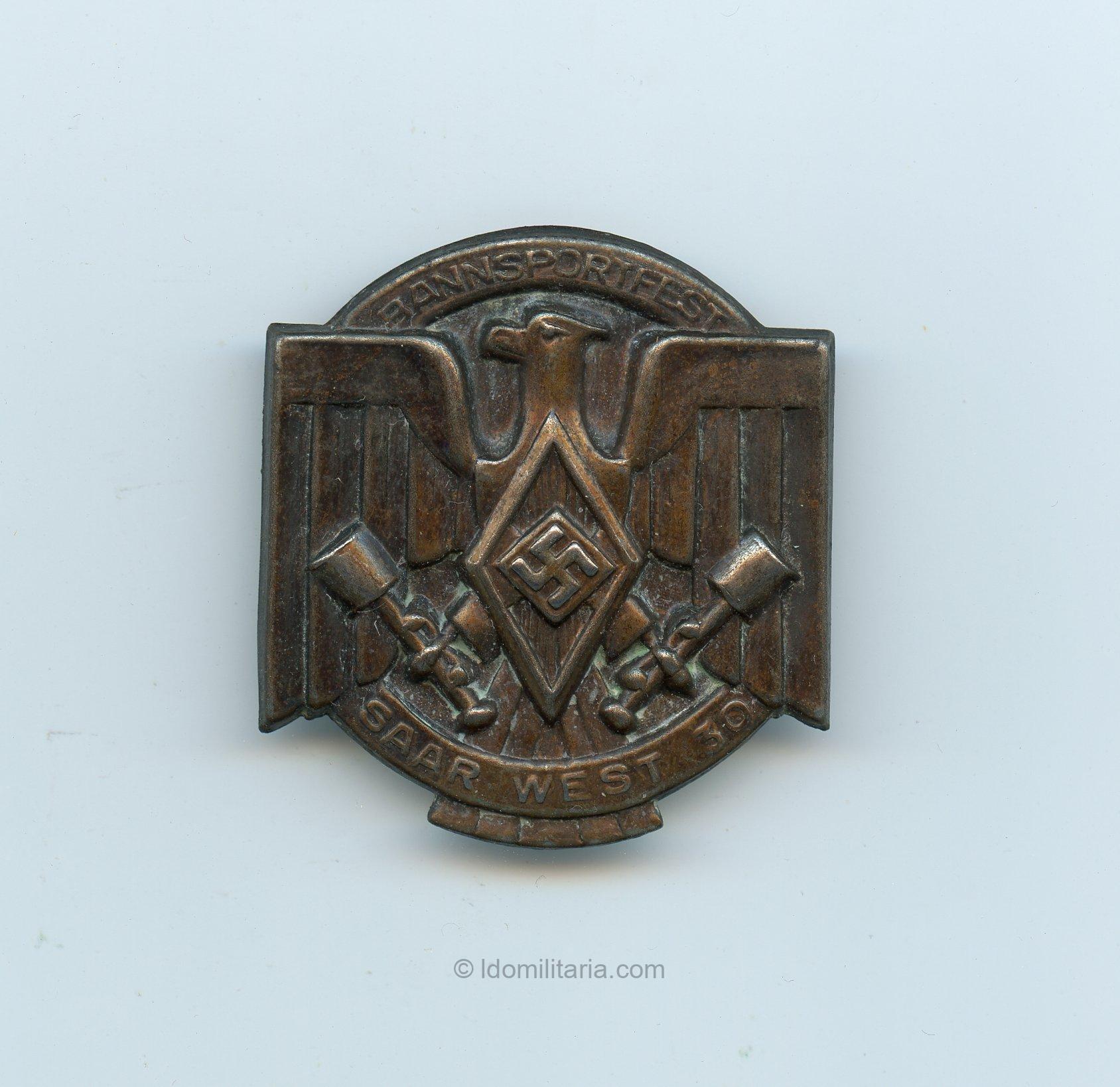 Rare HJ Bannsportfest Saar West 30 Tinnie