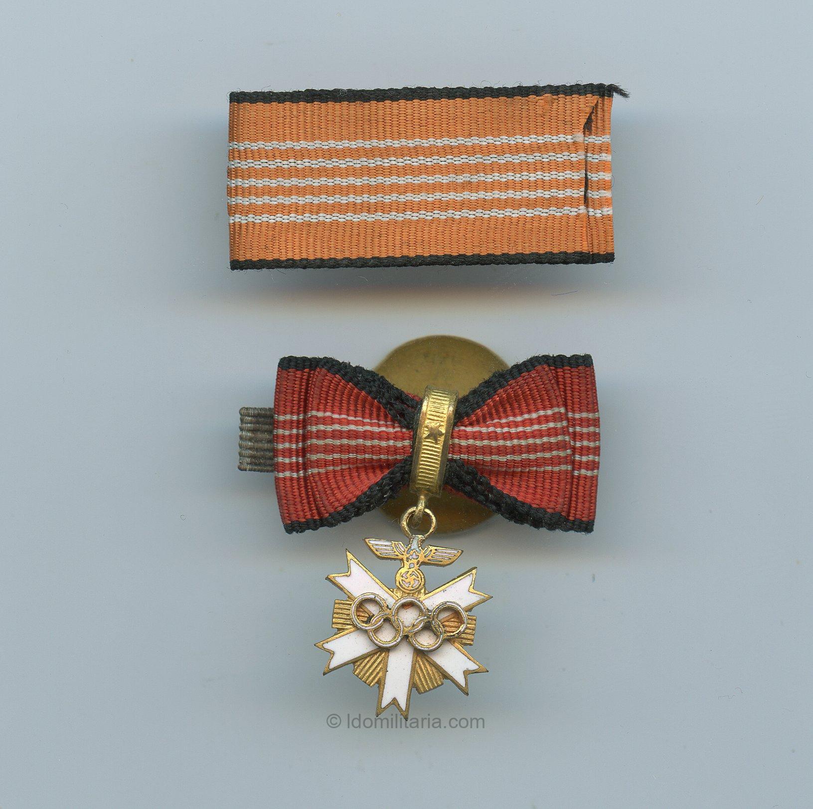 Rare 1936 Munich Olympia medal 2nd class miniature - Godet & Sohn, Berlin