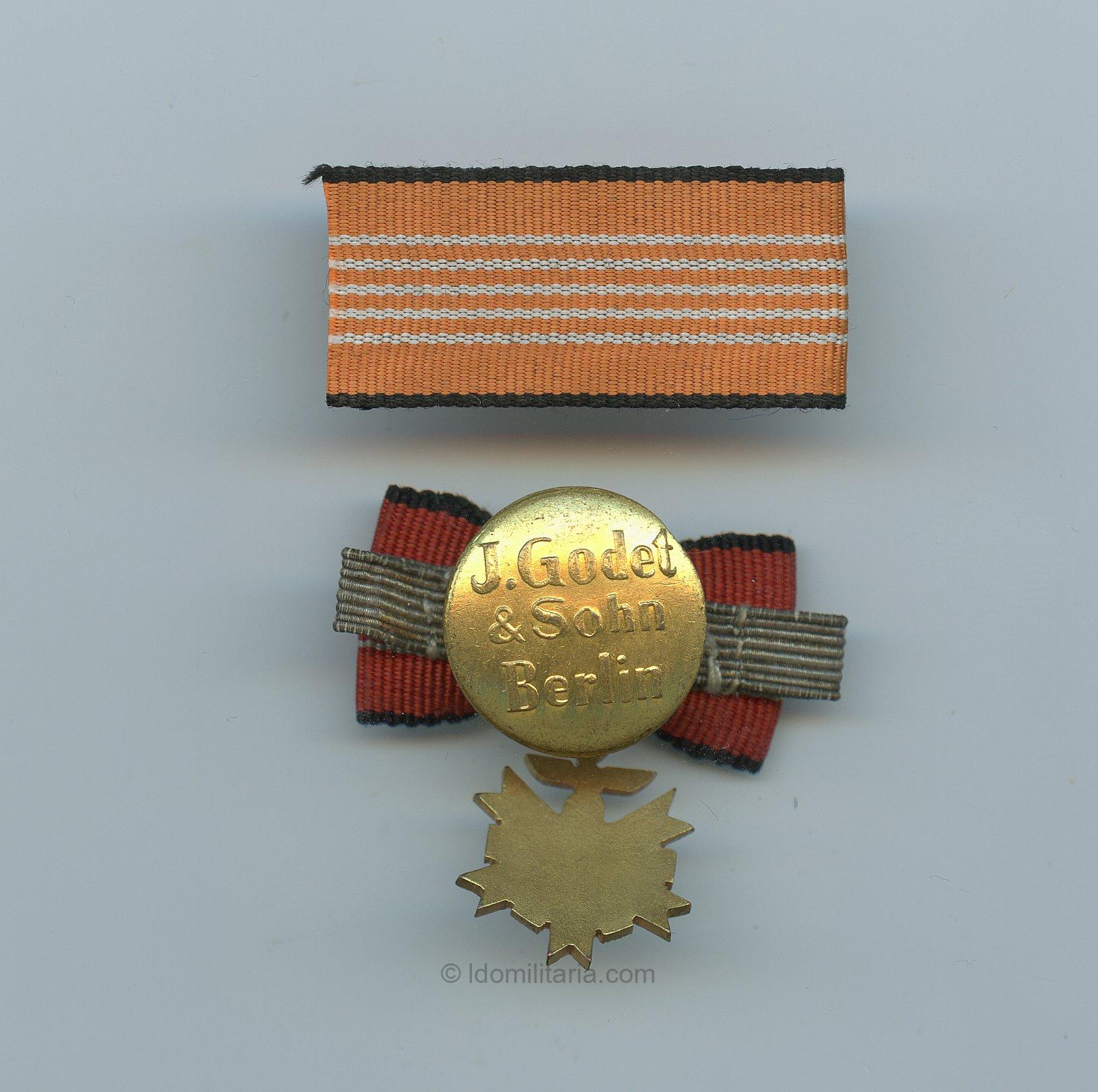 Rare 1936 Munich Olympia medal 2nd class miniature - Godet & Sohn, Berlin - Image 2