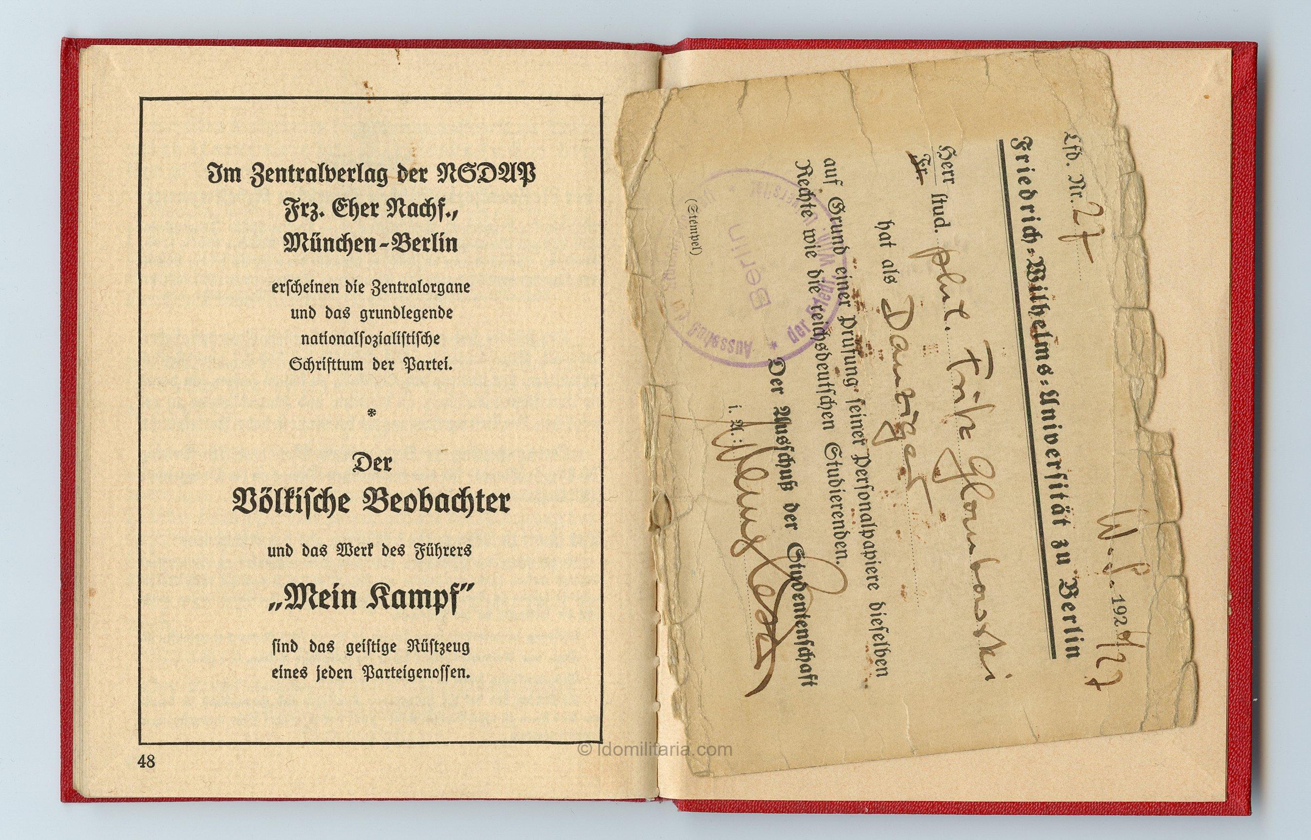 NSDAP Membership ausweis - RAD Oberfeldmeister - Image 6