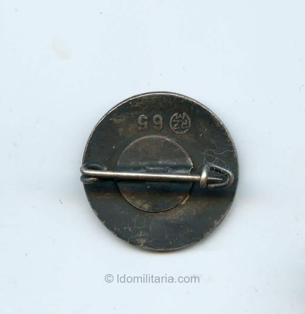 Rare Transitional NSDAP Membership Badge ''65'' - E. F. Weidmann Frankfurt - Image 2