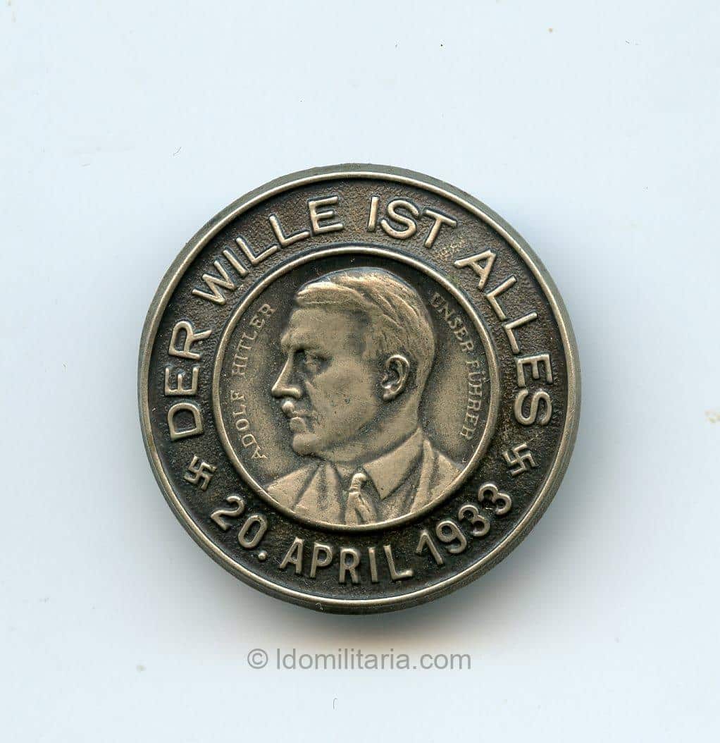 Der Wille Ist Alles - 20 April 1933 Adolf Hitler tinnie