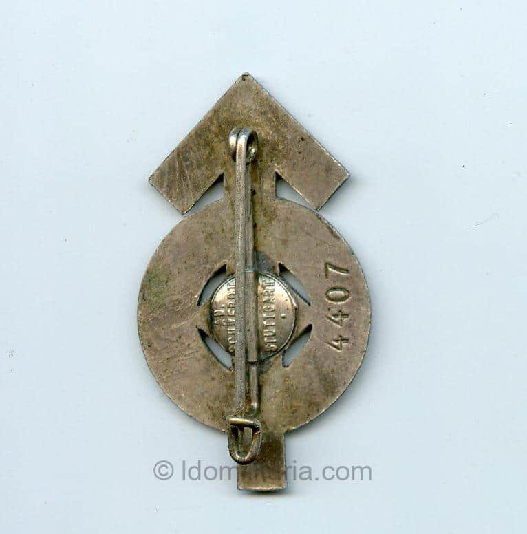 Early HJ Sports Badge in Silver ''4407'' - AD. Schwerdt, Stuttgart - Image 2