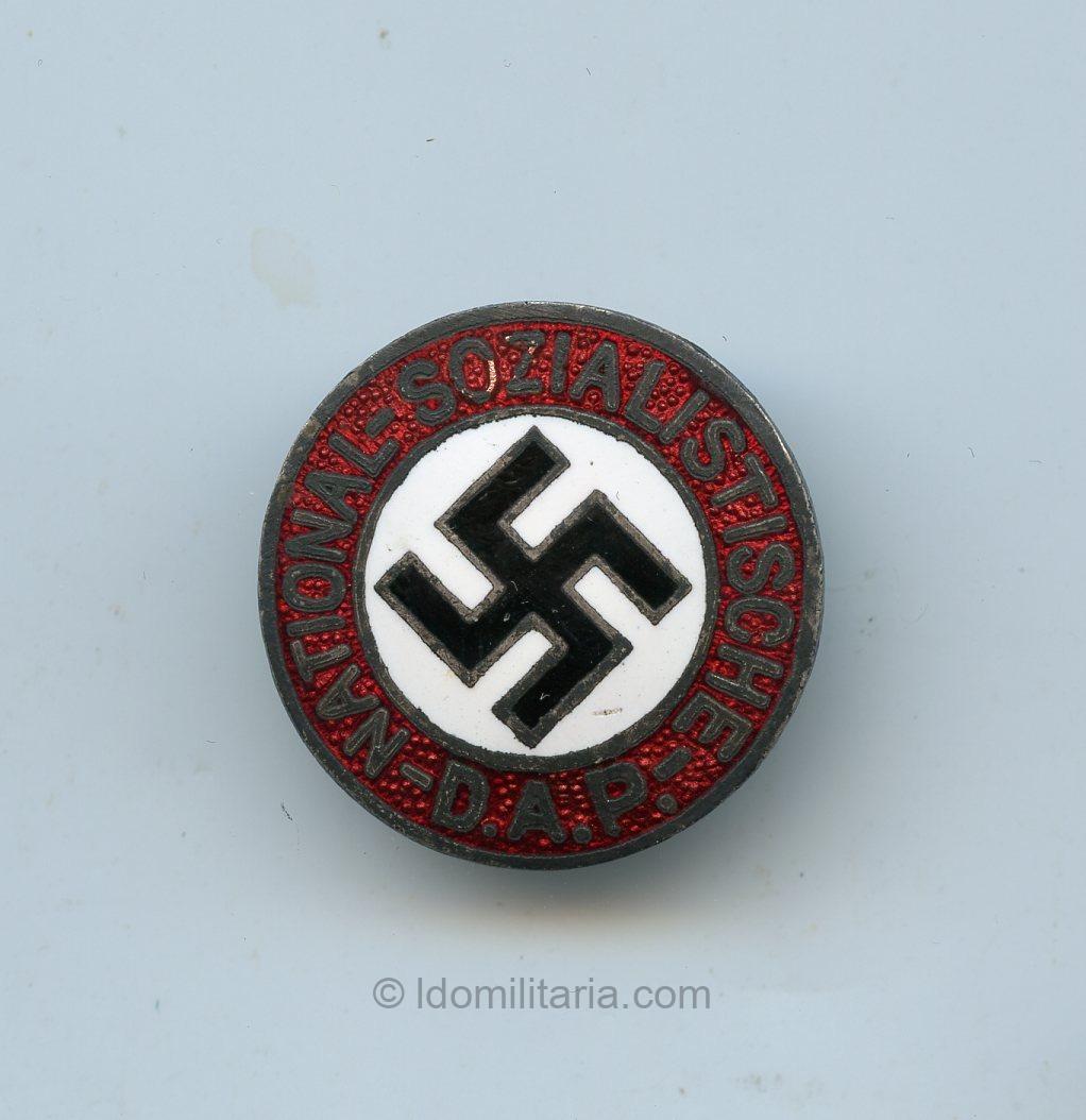 Rare Transitional NSDAP Membership Badge ''65'' - E. F. Weidmann Frankfurt