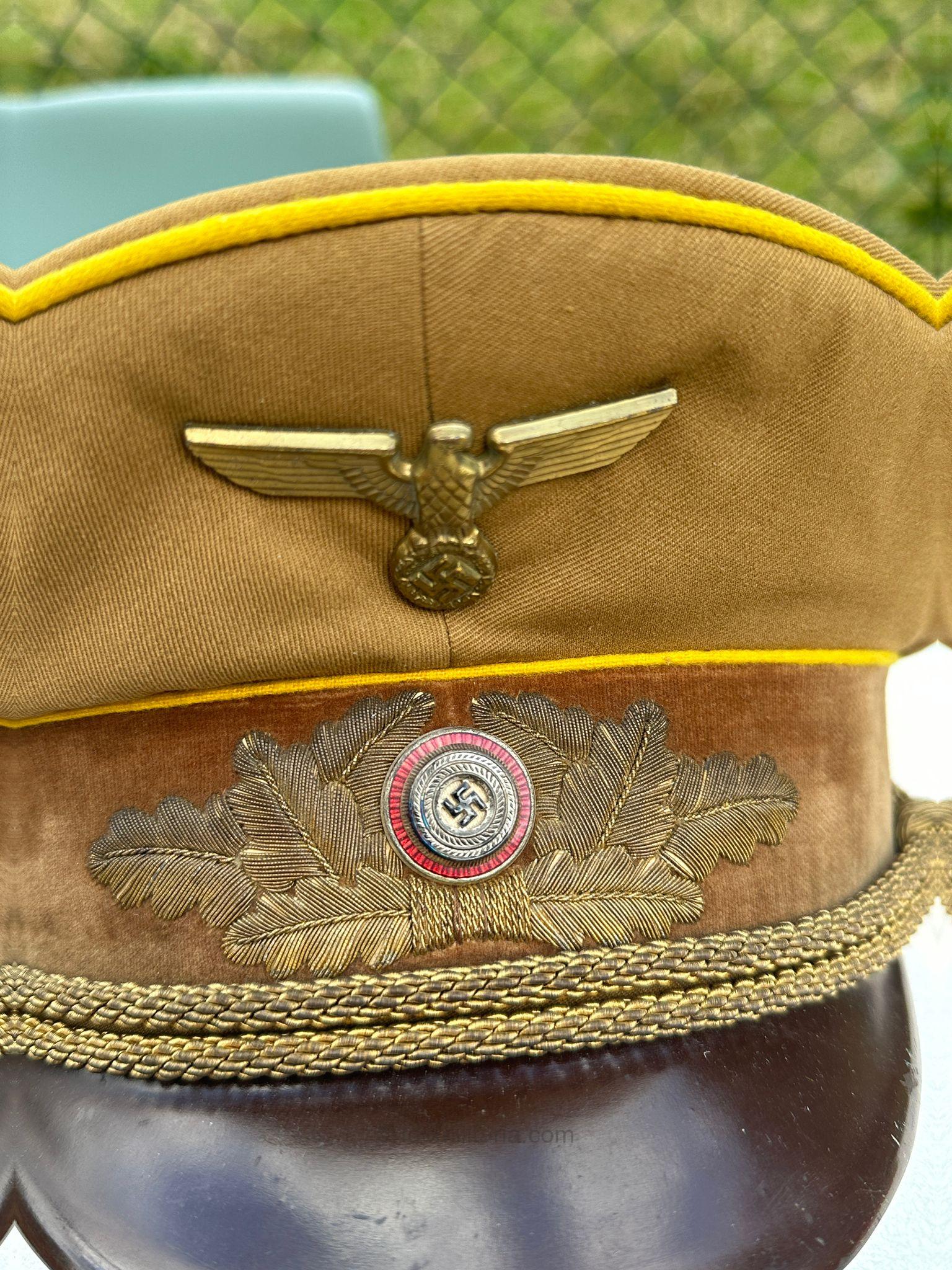 Extremely rare NSDAP Reichsleitung Visor Cap with Direct embroidered Oakleafs by August Müller - Image 20