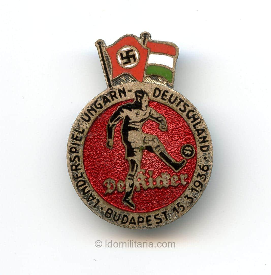 Participation badge for the Germany-Hungary national football games in 1936 - Christian Lauer, Nürnberg