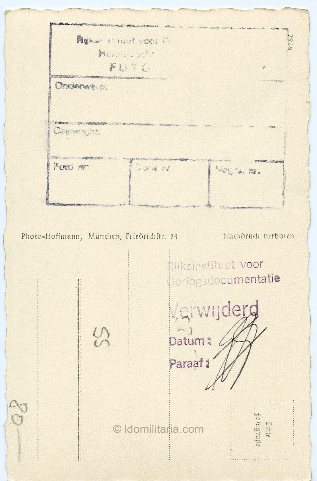 Reichsbauernführer Richard Walther Darré - Hoffmann Postcard ''Rijksinstituut voor oorlogsdocumentatie removed'' - Image 2
