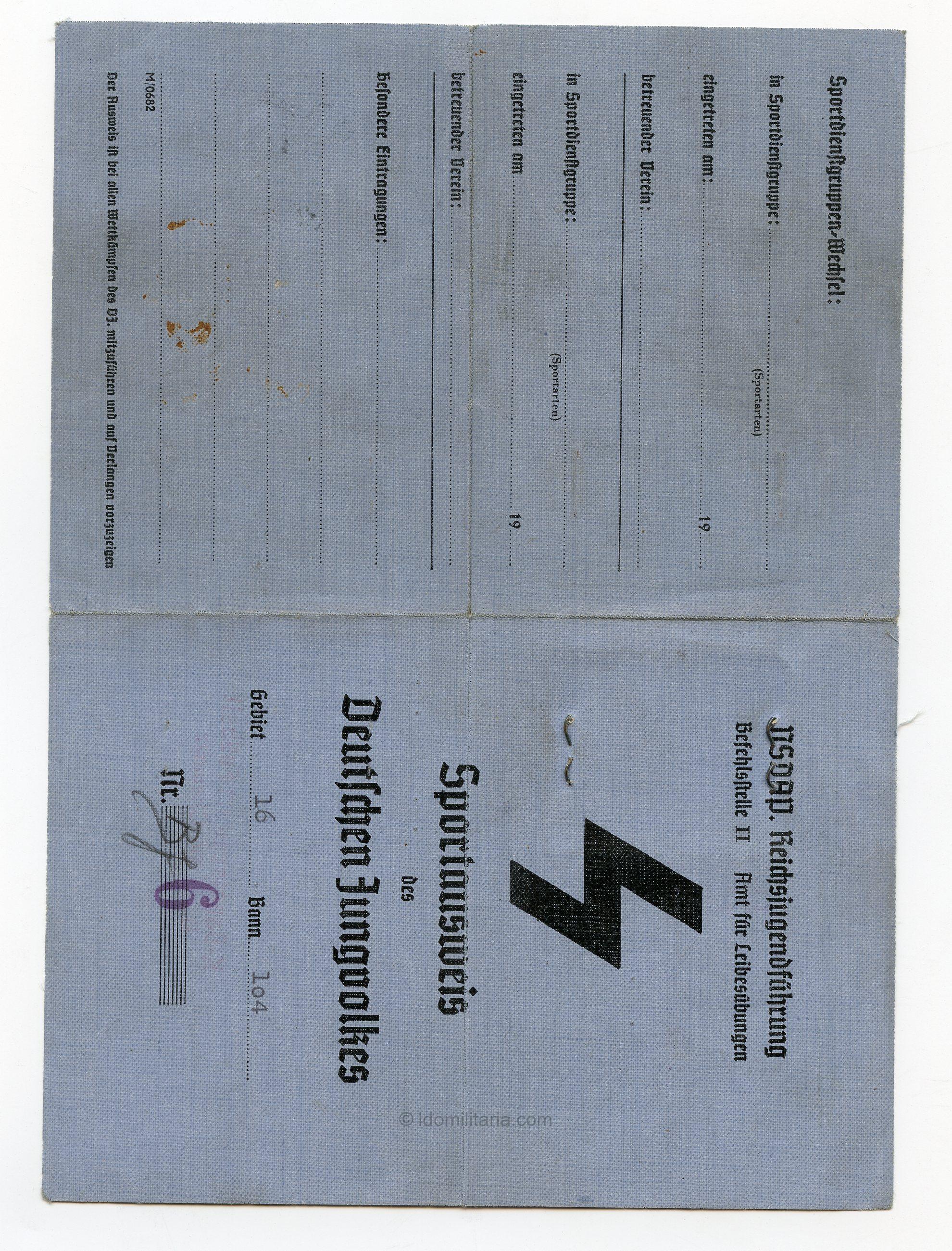 Rare HJ/DJ sport ausweis with large portrait - Chemnitz - Image 4