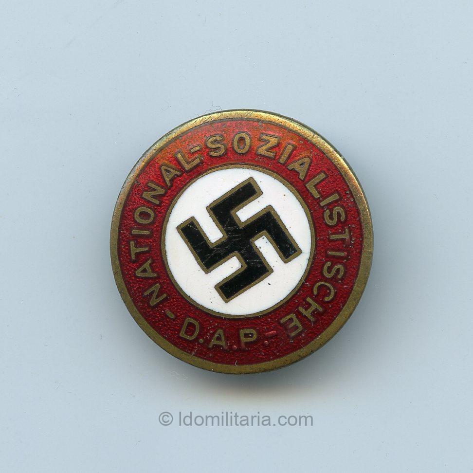 Rare early full maker NSDAP Membership badge - Rudolf Schanes, Wien