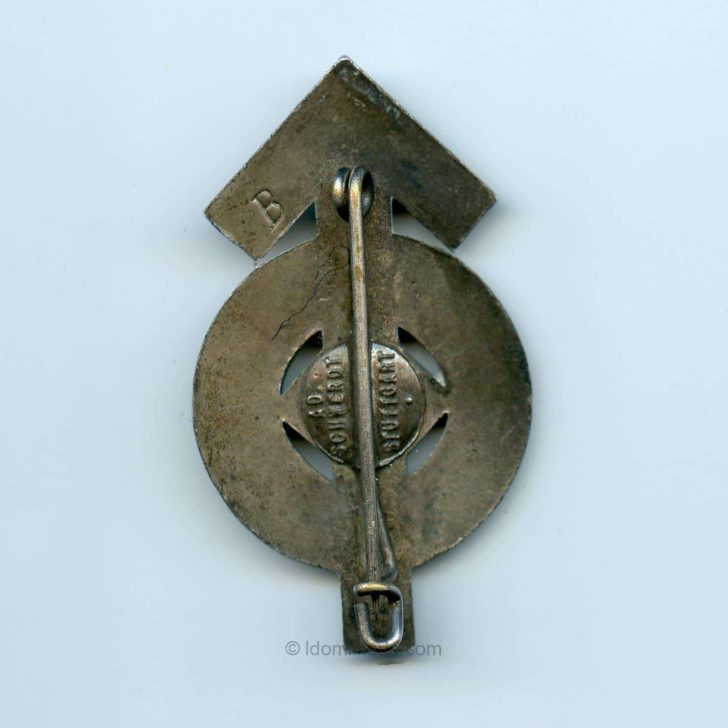 HJ Sports badge in silver ''B'' - A.D Schwerdt. Stuttgart - Image 2