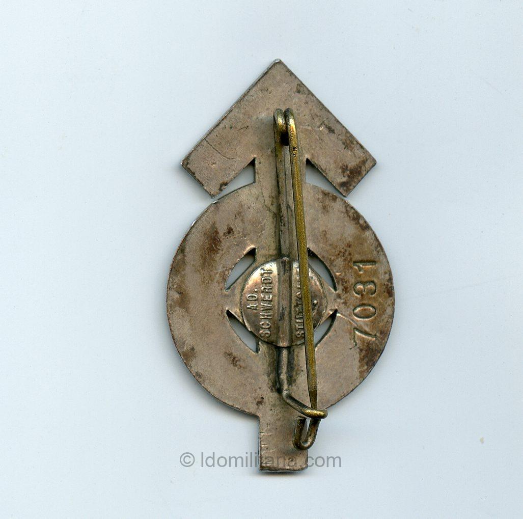 Cupal made HJ Sports badge in silver ”7031'' – A.D Schwerdt, Stuttgart - Image 2
