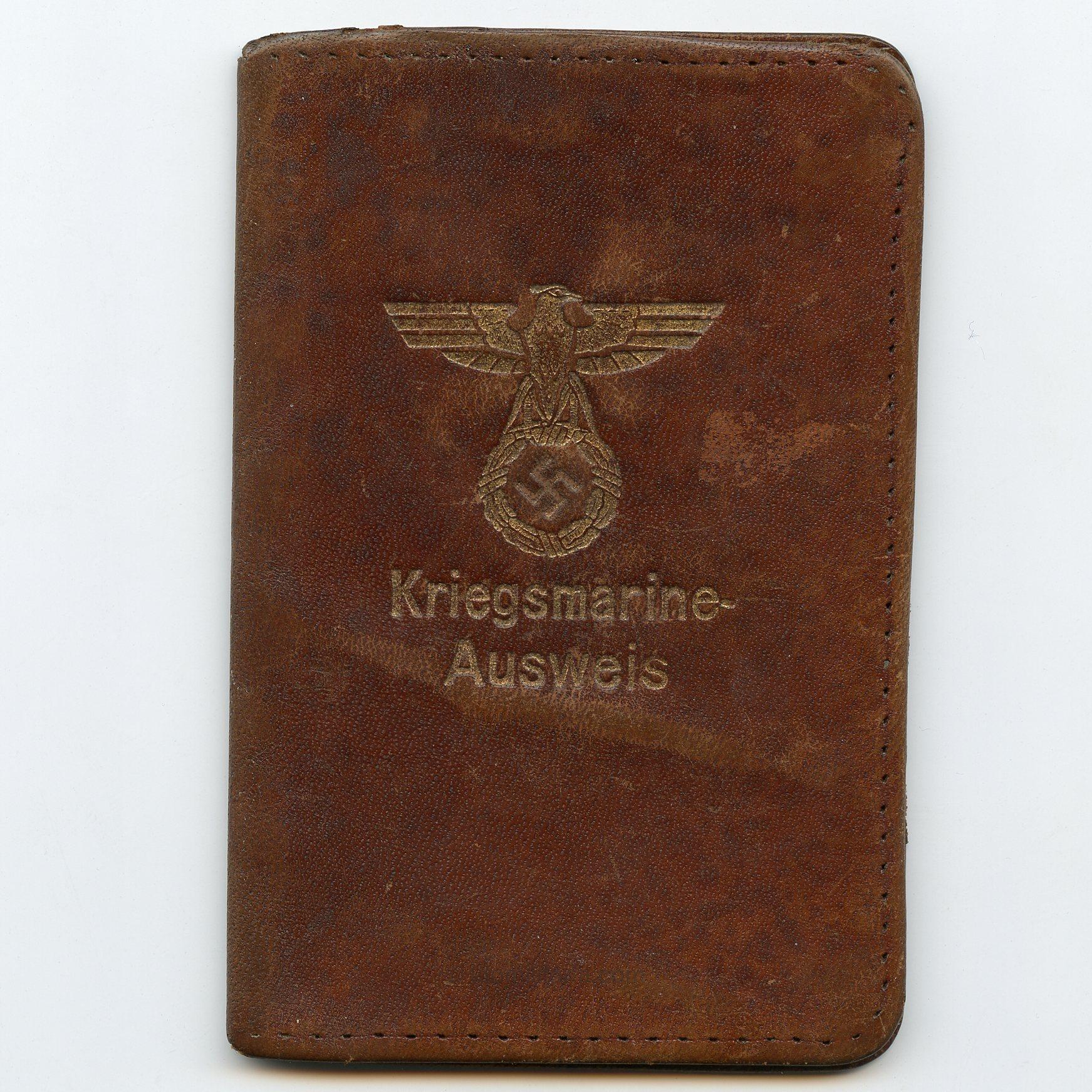 Marinebauamt/Marineschule Mürwik Ausweiss with leather kriegsmarine cover
