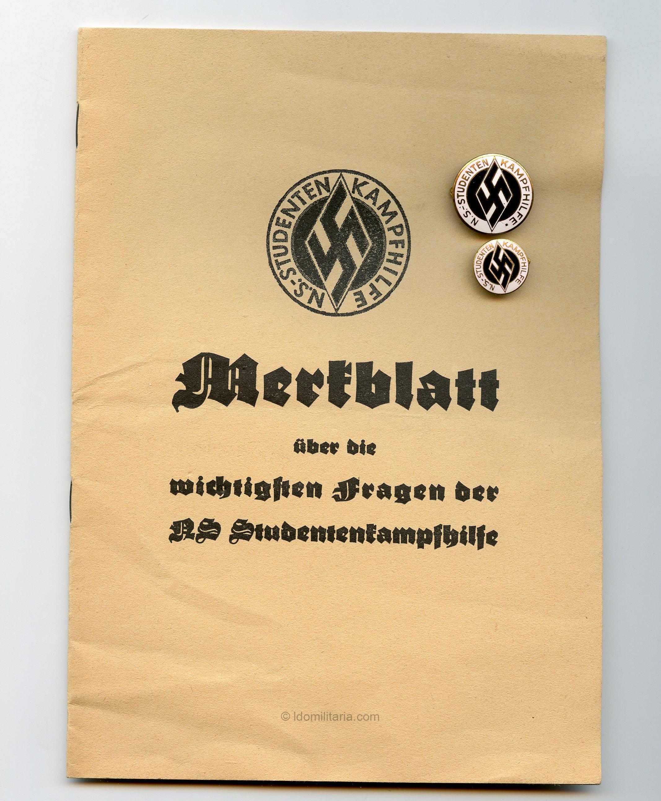 N.S. Studenten kampfhilfe badge set. - Image 3