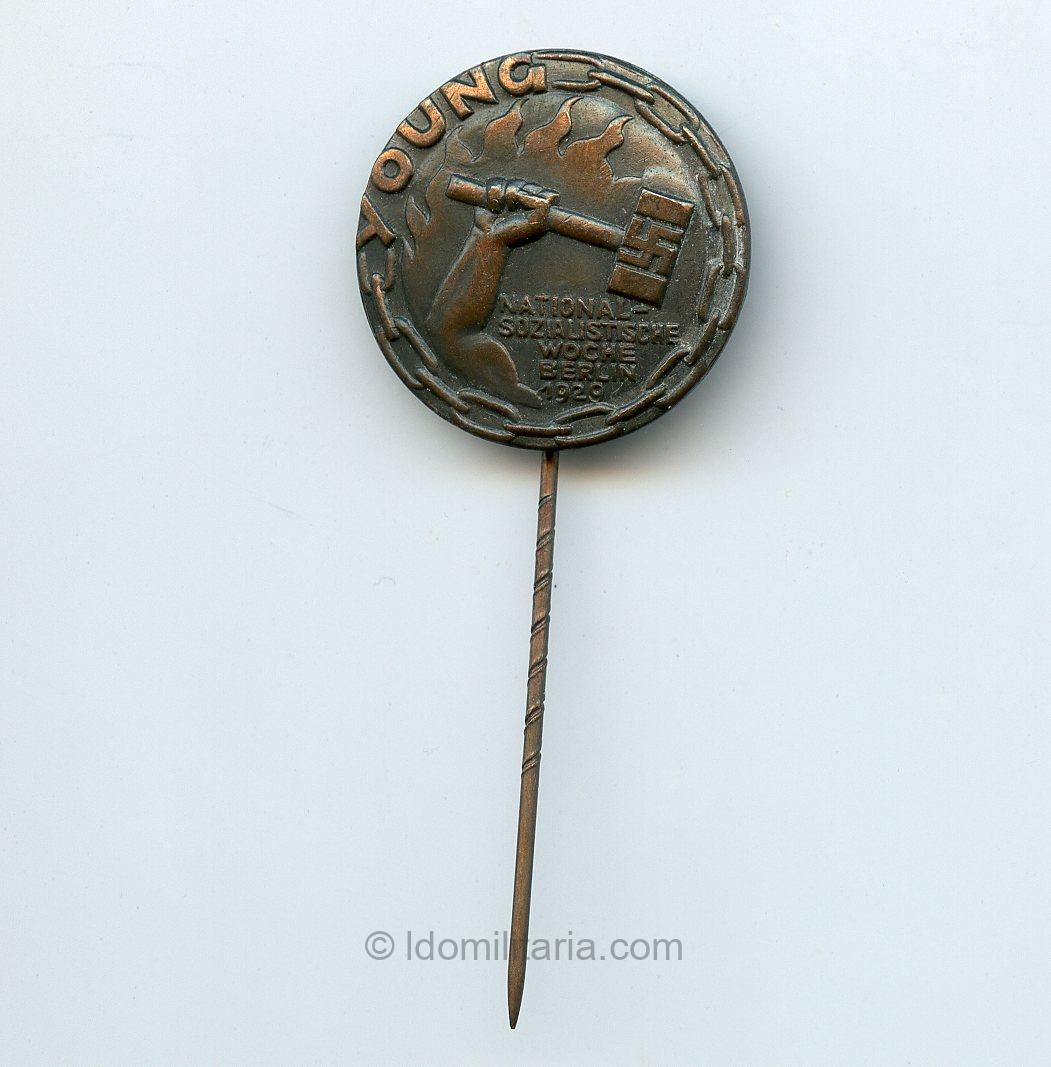 Young Plan Nationalsozalistische woche Berlin 1929 stickpin - Ges. Gesch.
