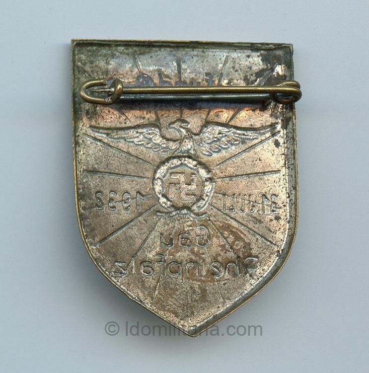 NSDAP Kampf und Opfer Gau Rheinpfalz 1932 tinnie. - Image 2