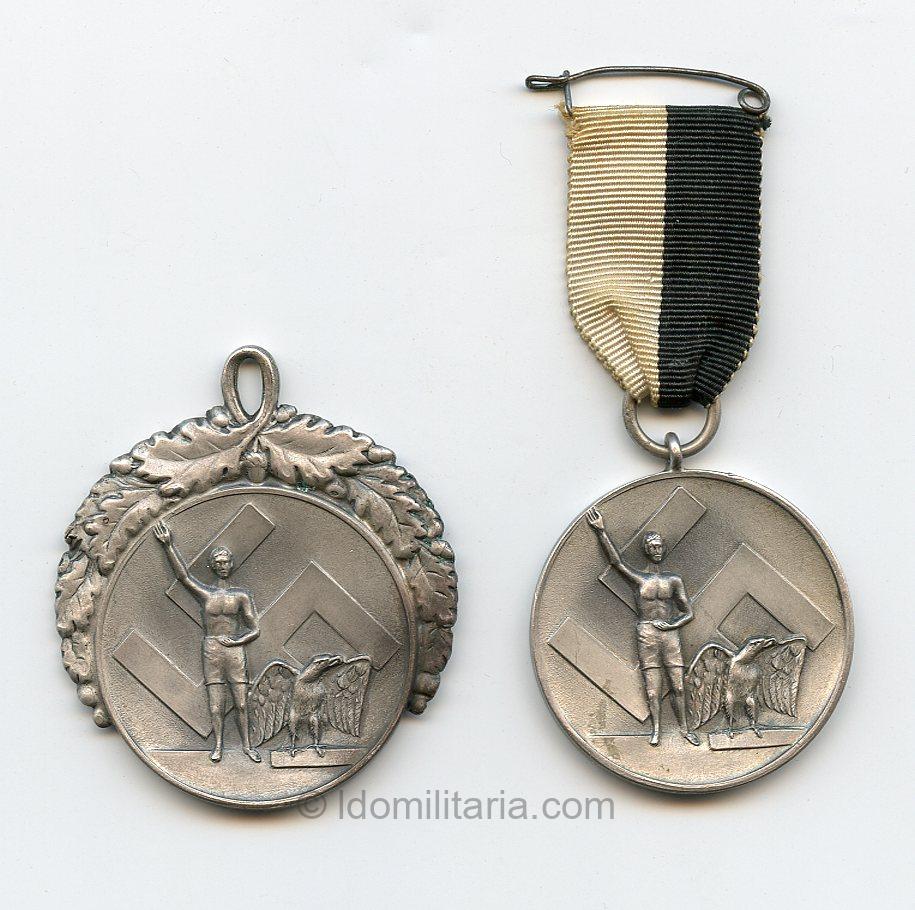 Rare Bezirksfest 1934 medal set '990' silver