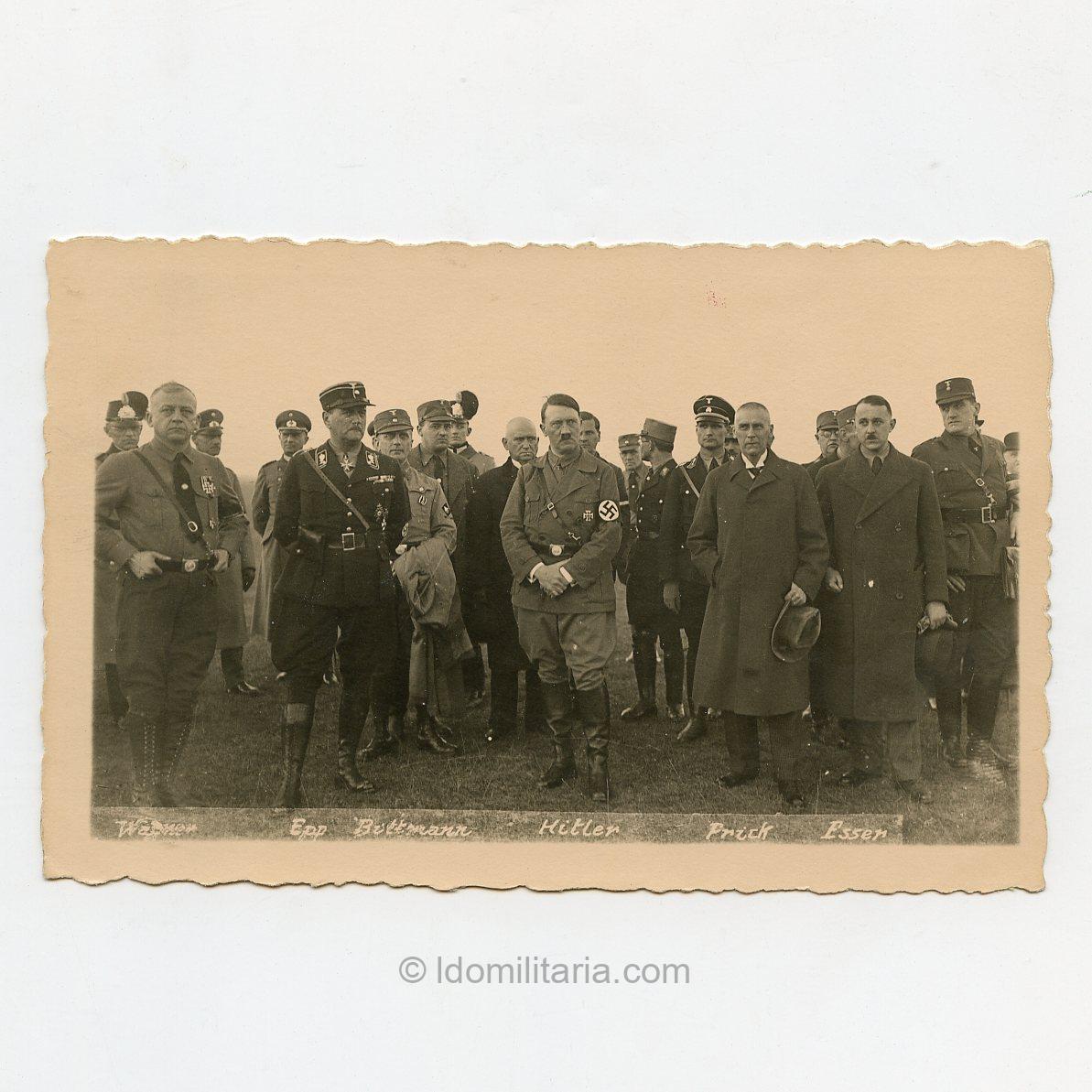 Original NSDAP Photo Postcard – Hitler, Hess and other Nazi Leaders, circa 1933-1935
