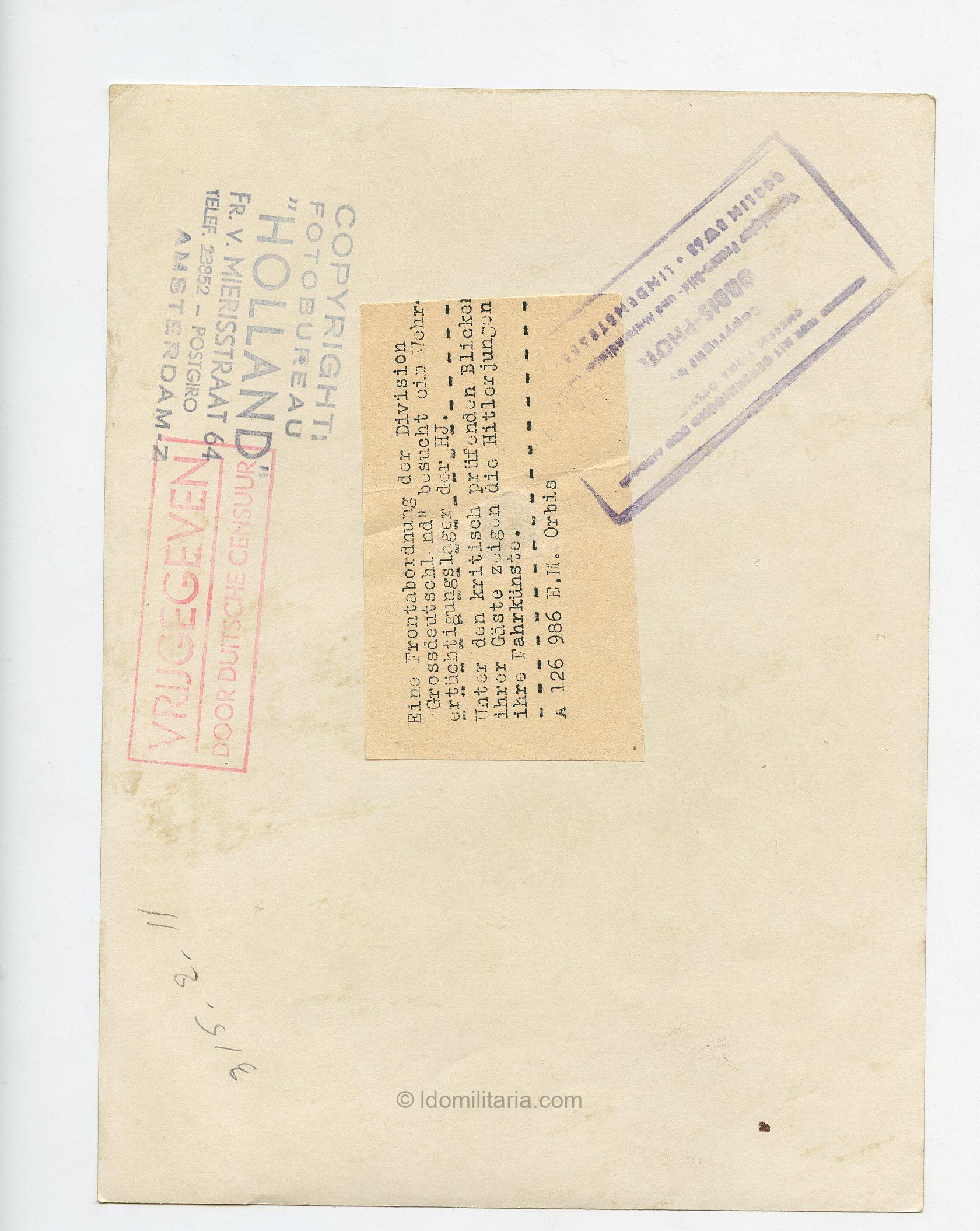 Press Photo Lot (2)– Knight’s Cross Recipients & Grossdeutschland Soldiers during Motorcycle Training Review - Image 3