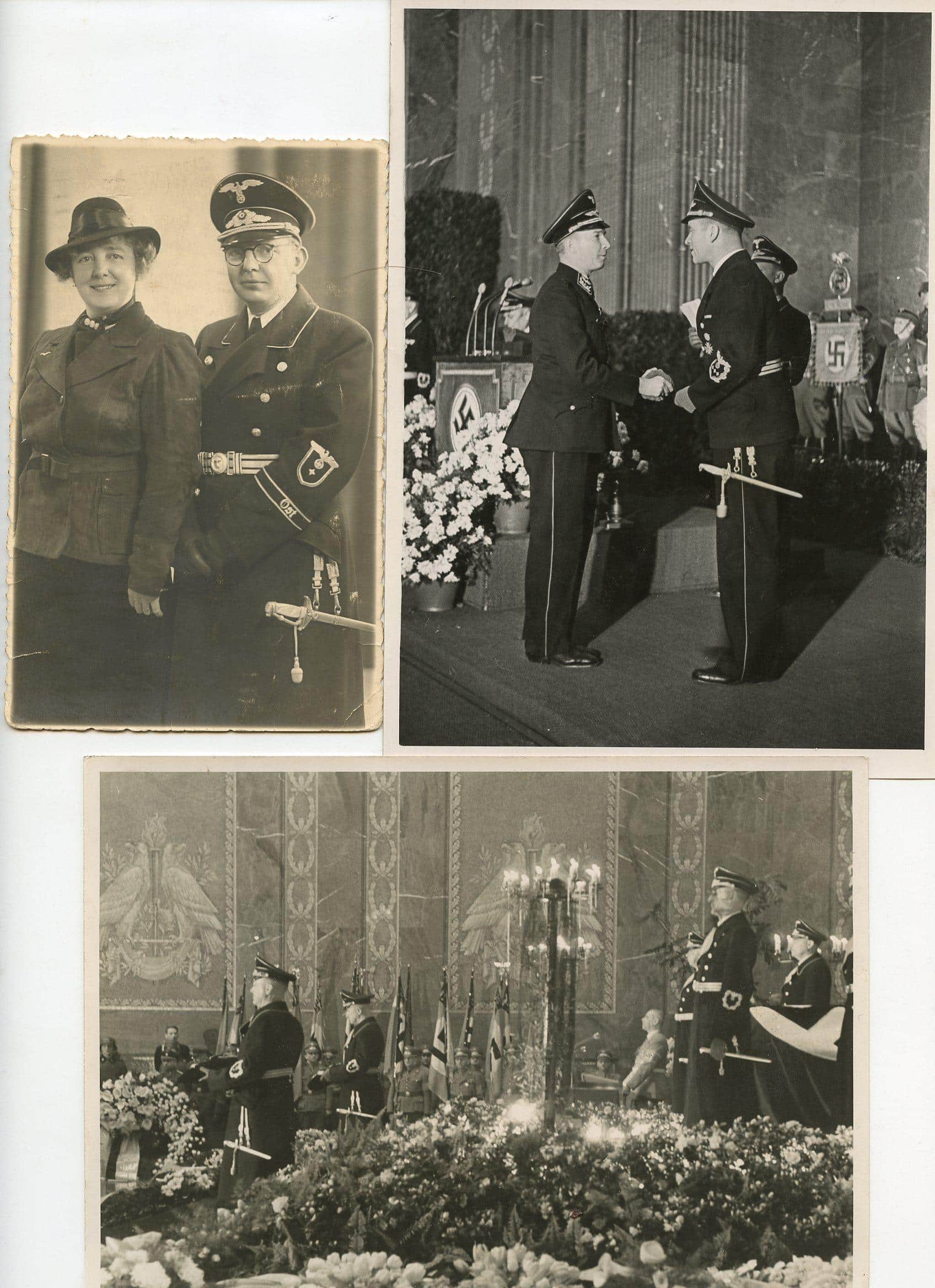Photo Lot – Dr. Franz Gürtner Funeral & Government offical with dagger in wear.