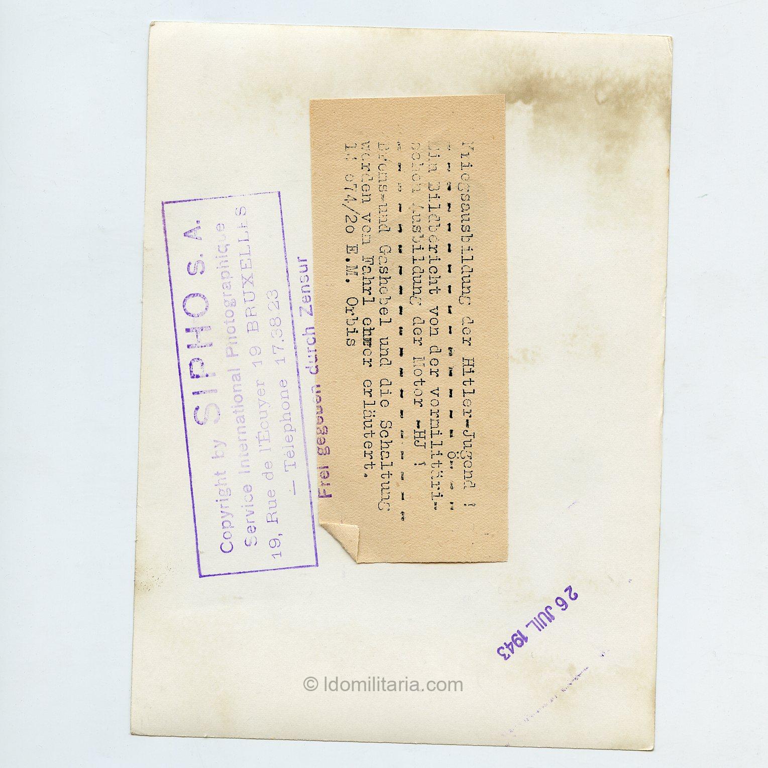 Press Photo – Hitler Youth & Wehrmacht Motorcycle Training, July 1943 - Image 2