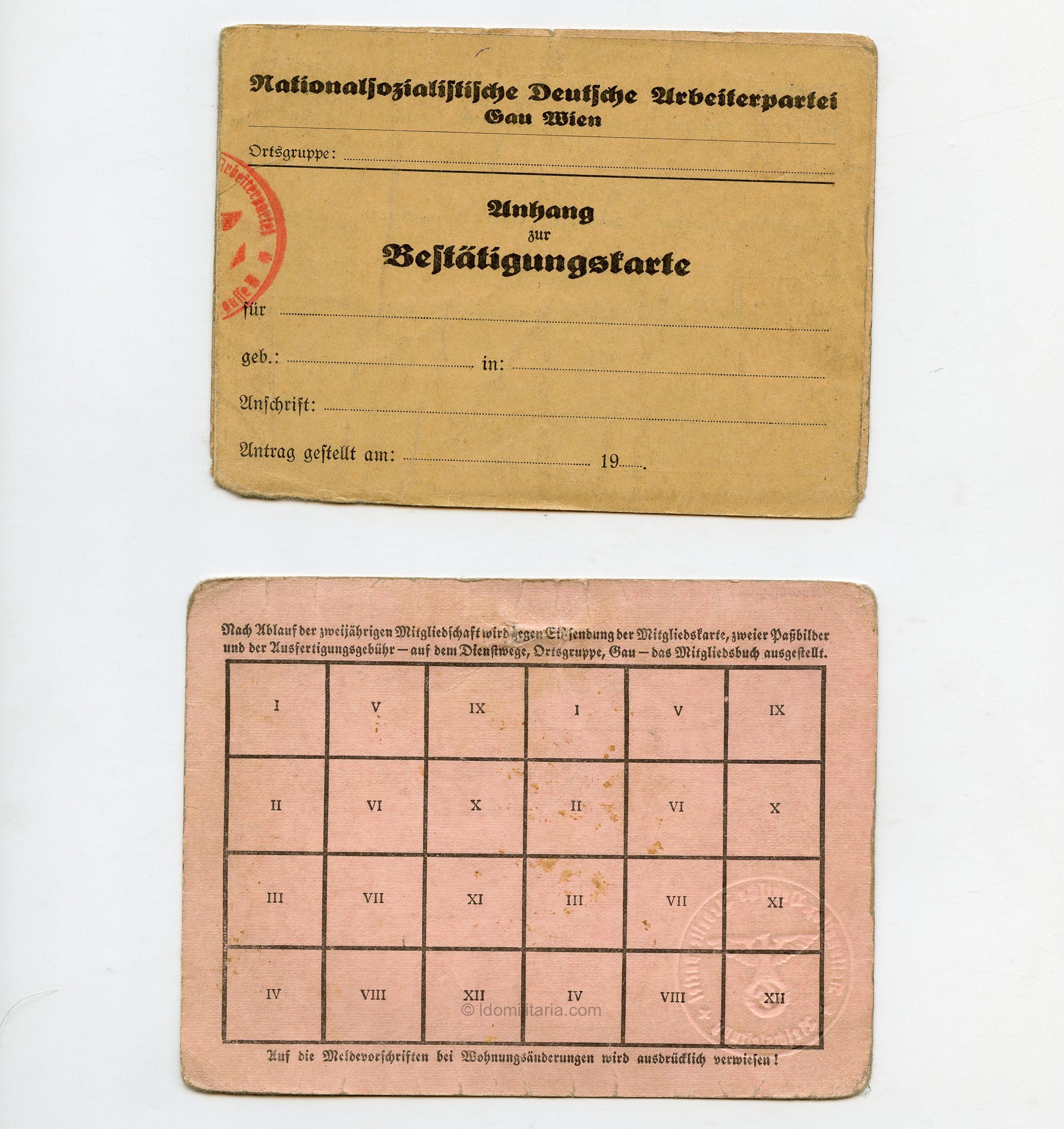 Rare Austrian NSDAP 'Hitlerbewegung' Party Membership badge set to Josef Maranitsch! - Image 5