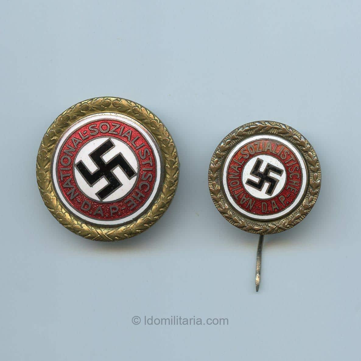 NSDAP Golden party badge set number ''84376''