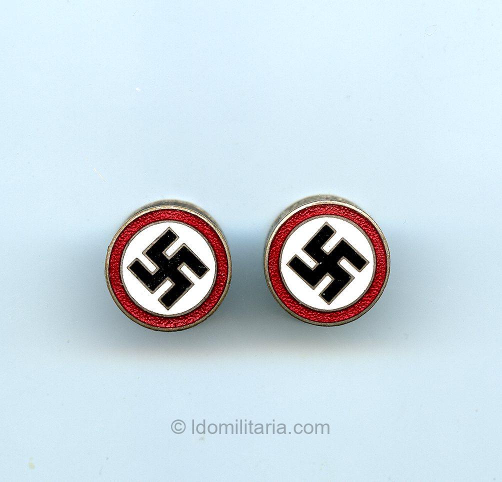 Set of NSDAP Sympathie cufflinks ''Rare press button type'' - Image 2