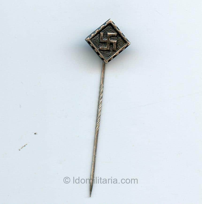 NSDAP Sympathie stickpin '835' silver with eagle design.