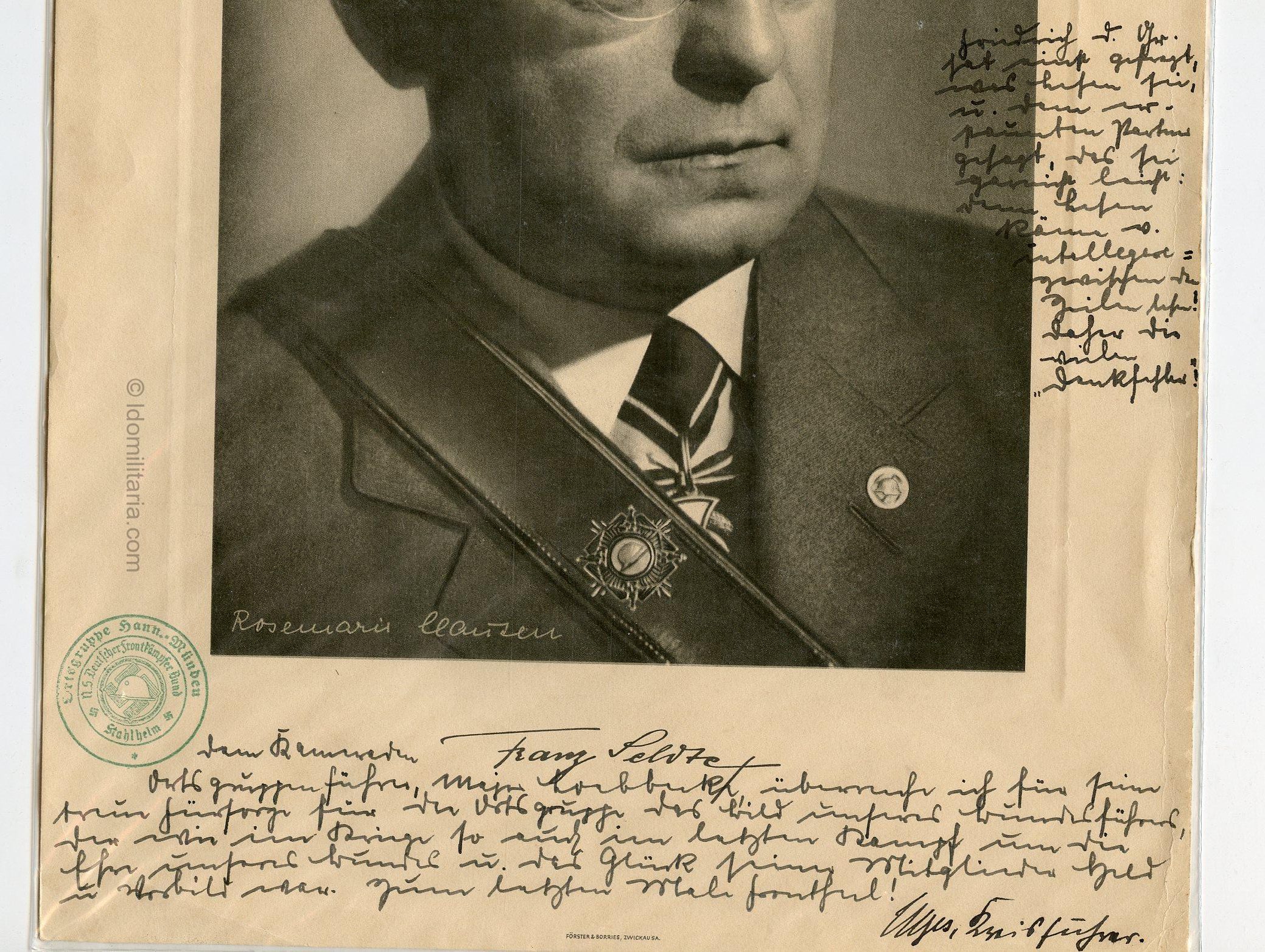 Large Size Stahlhelmbund Führer Franz Seldte photo with dedication - Image 3