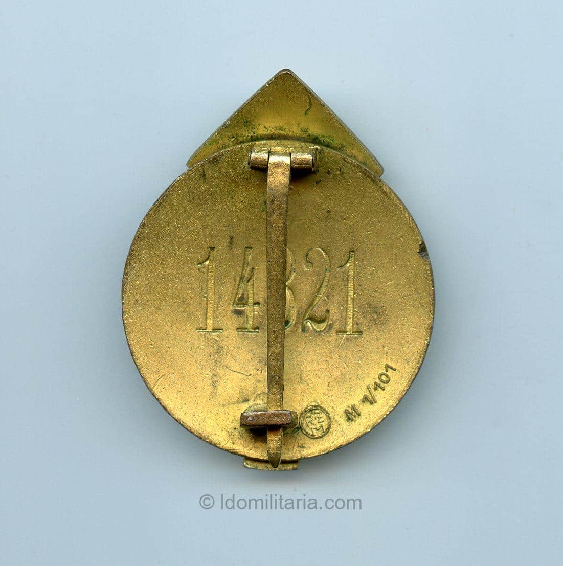 Golden HJ Sport badge '14321' - Gustav Bremher, Markneukirschen. - Image 2