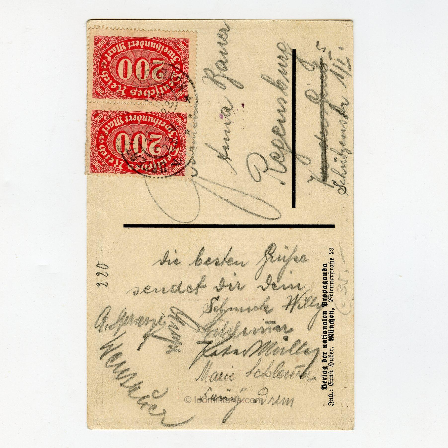 Extremly rare Deutschland Erwache 1923 postcard! - Image 3